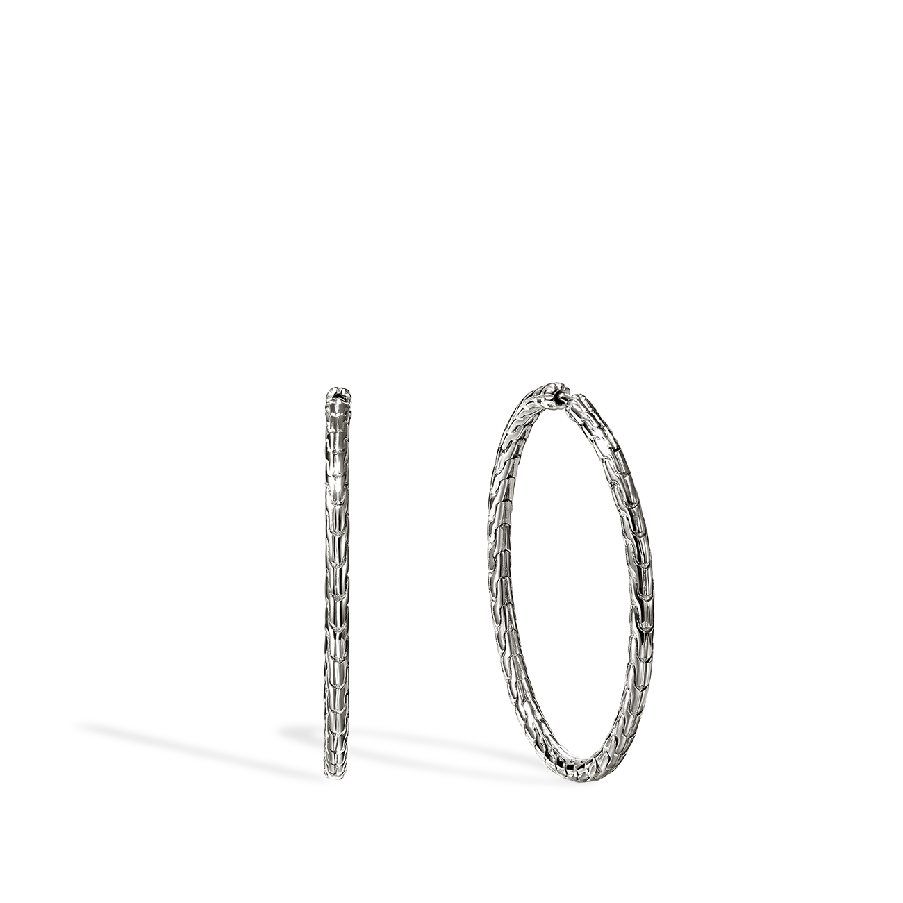 John Hardy Essential Silver Hoop Earrings - 39mm