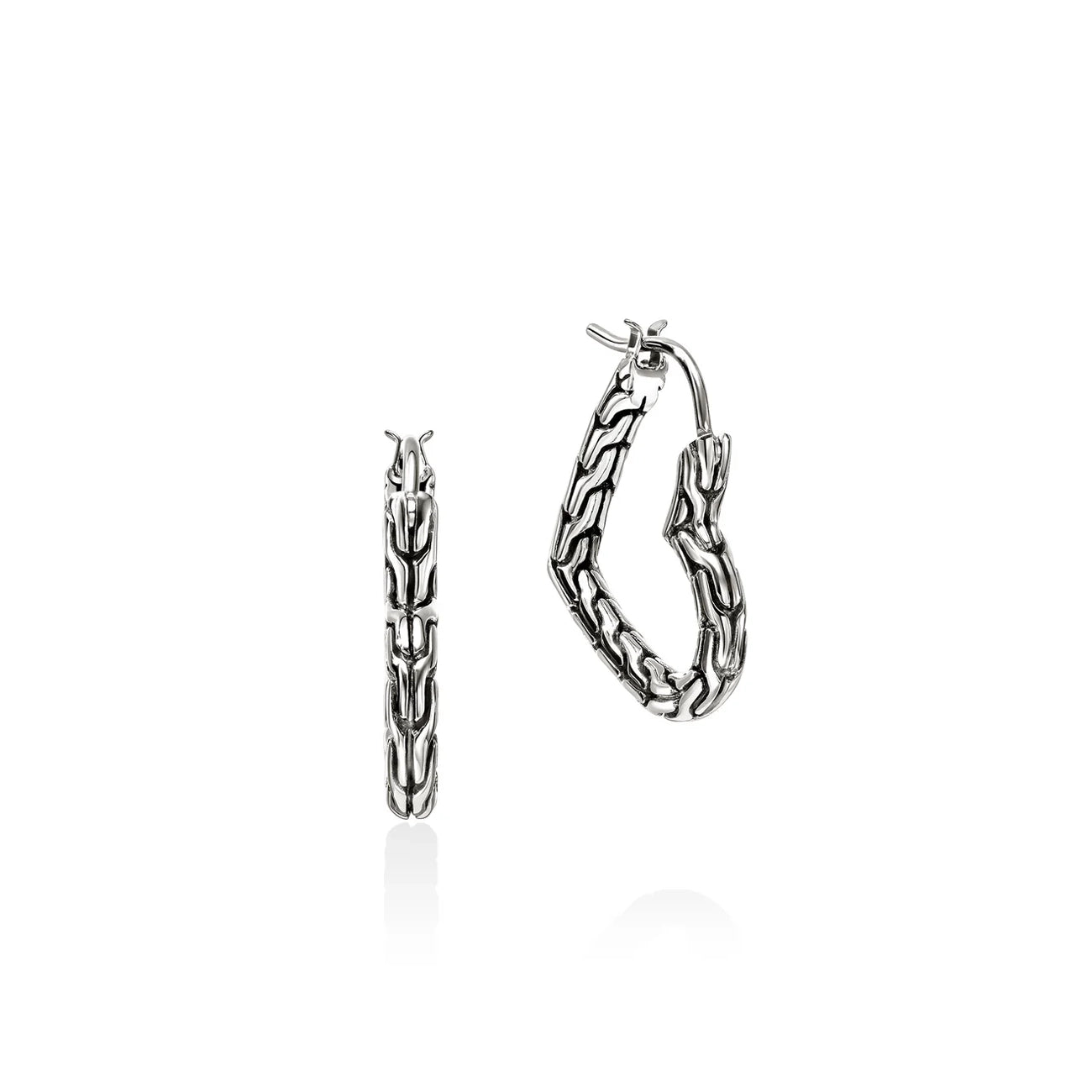John Hardy Essentials Silver Heart 22mm Hoop Earrings