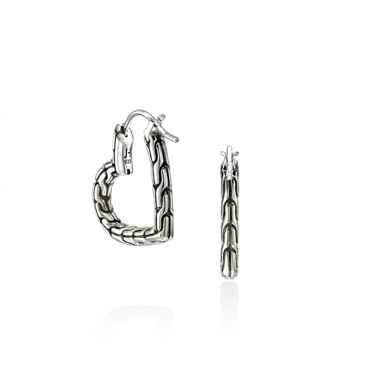 John Hardy Essentials Silver Heart 22mm Hoop Earrings