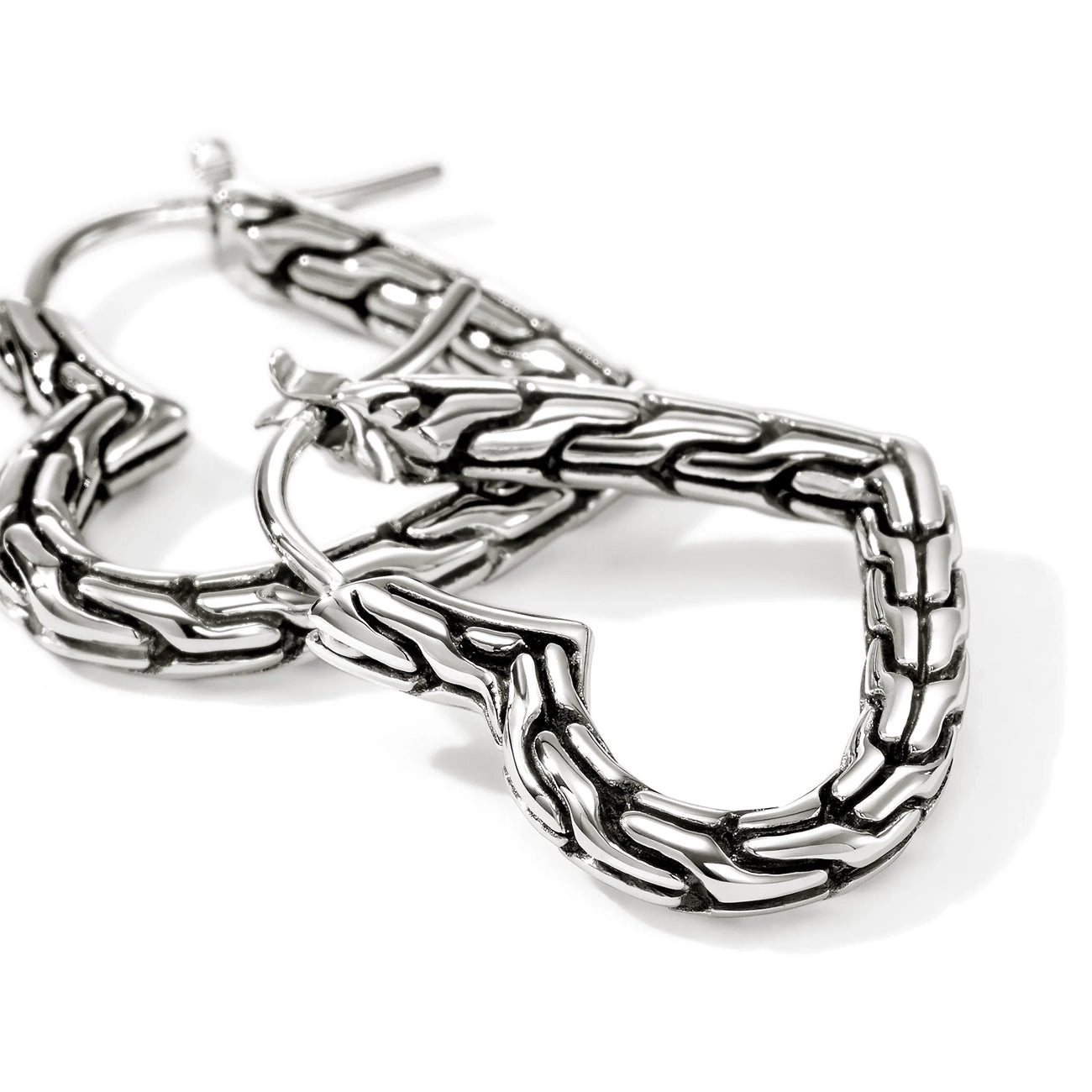 John Hardy Essentials Silver Heart 22mm Hoop Earrings