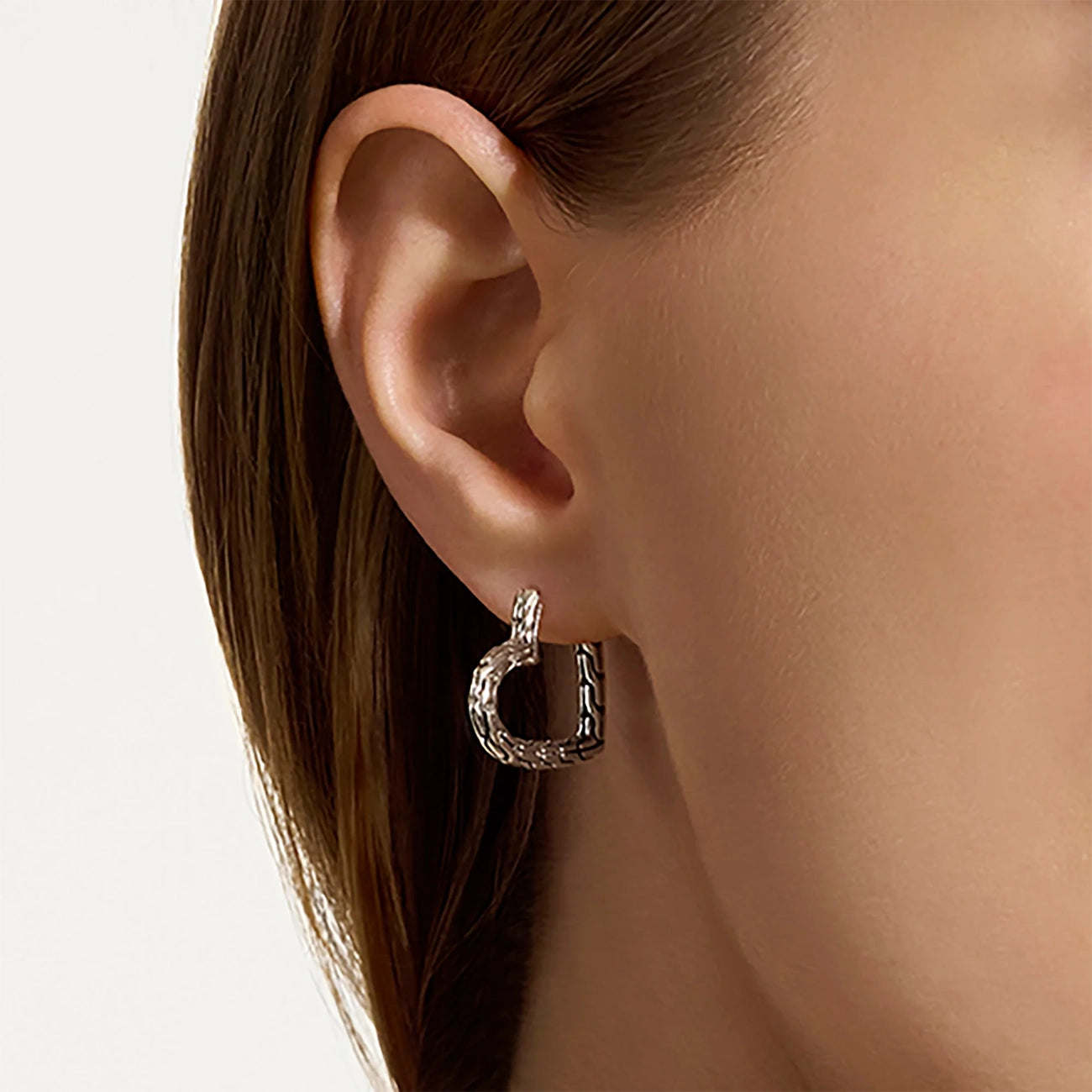 John Hardy Essentials Silver Heart 22mm Hoop Earrings