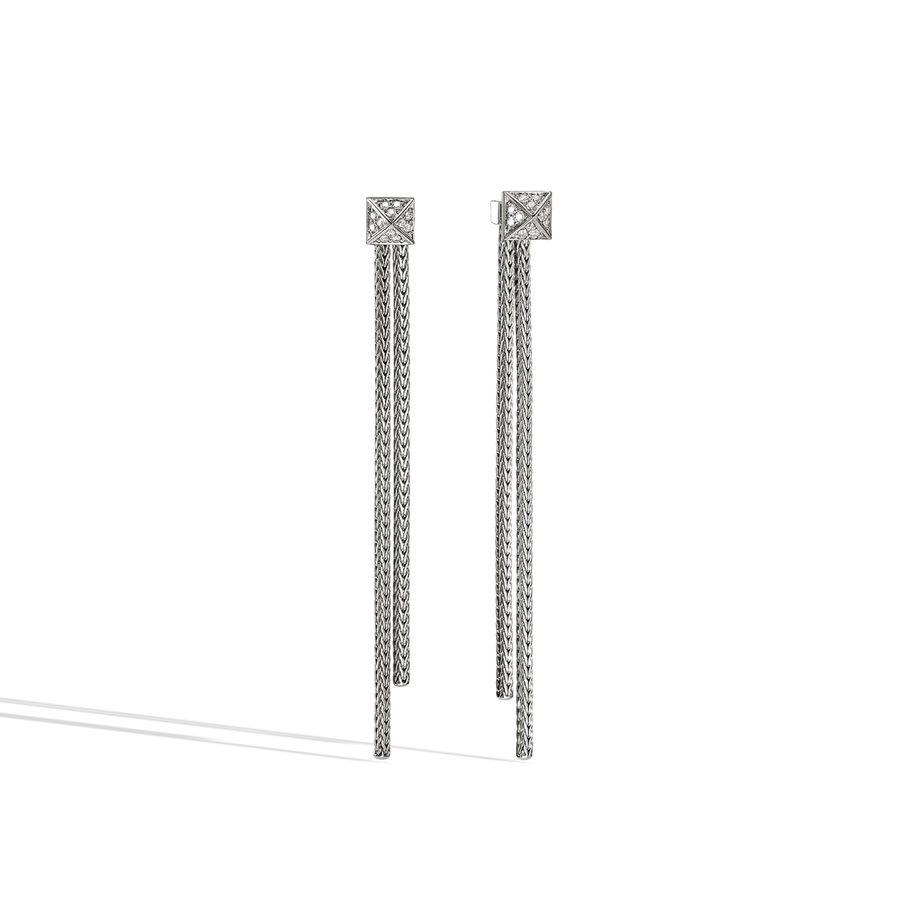 John Hardy Icon Stud Diamond Pavé Dangle Earrings