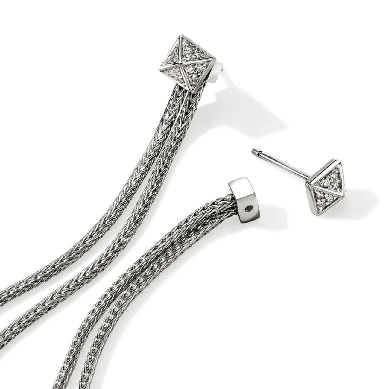 John Hardy Icon Stud Diamond Pavé Dangle Earrings