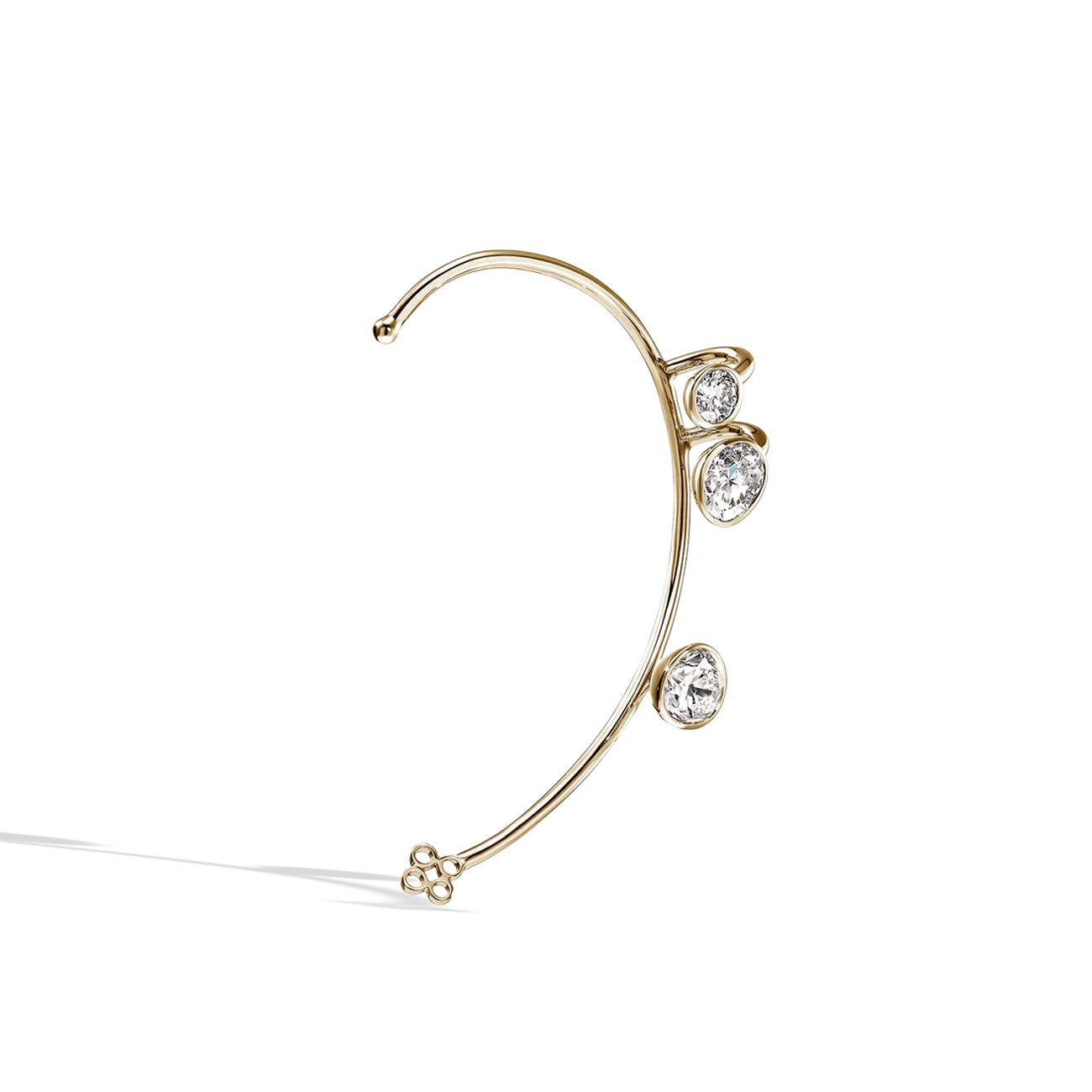 John Hardy Gold Lovestruck 1.75 Carat Lab Diamond Ear Cuff