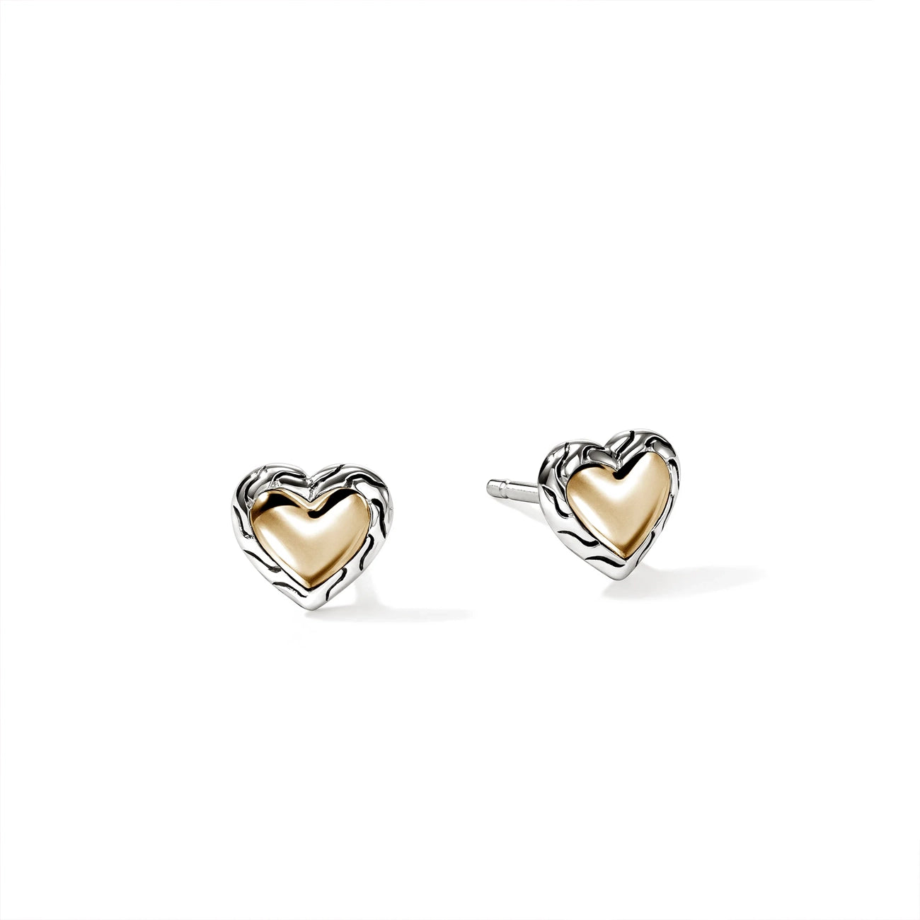 John Hardy Essential Two-Tone Heart Stud Earrings