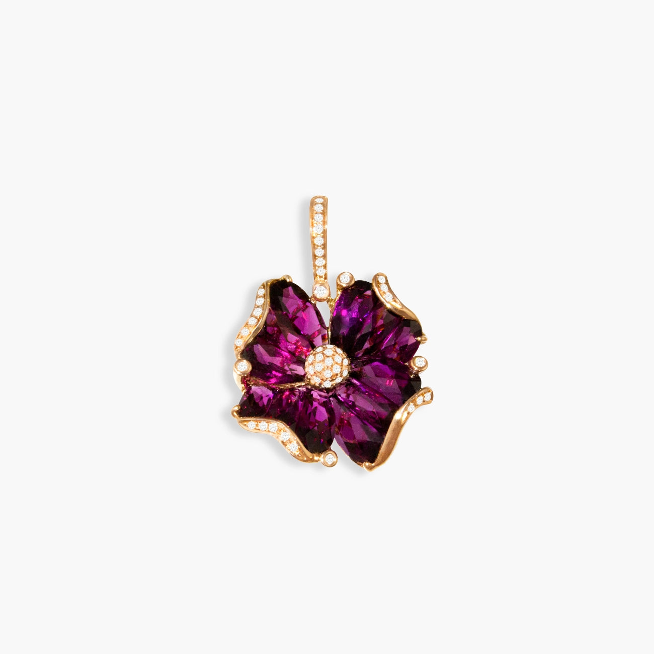 Bellarri Mademoiselle Rhodolite Flower Pendant Enhancer