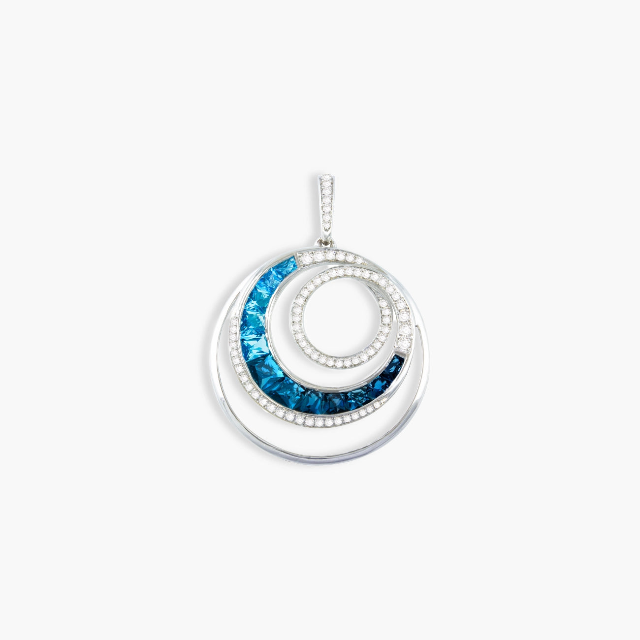 Bellarri Malibu Blue Topaz Wave Pendant Enhancer
