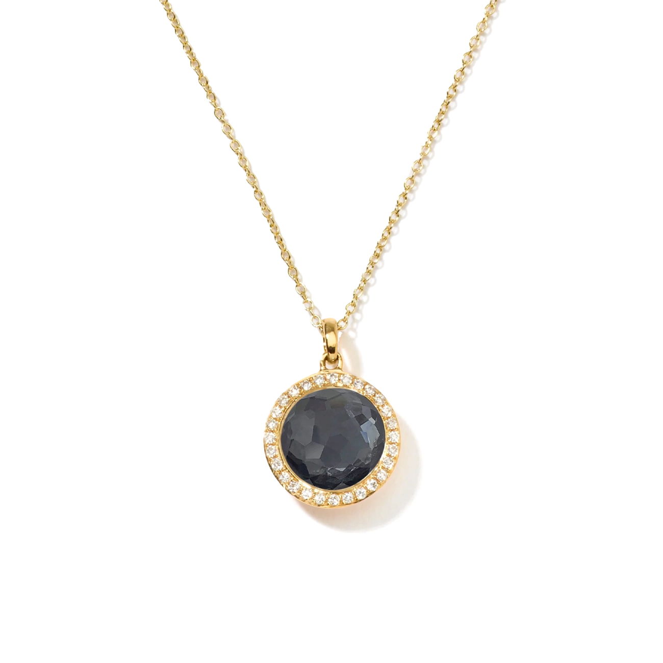 Ippolita Lollipop Diamond Hematite Doublet Mini Pendant Necklace