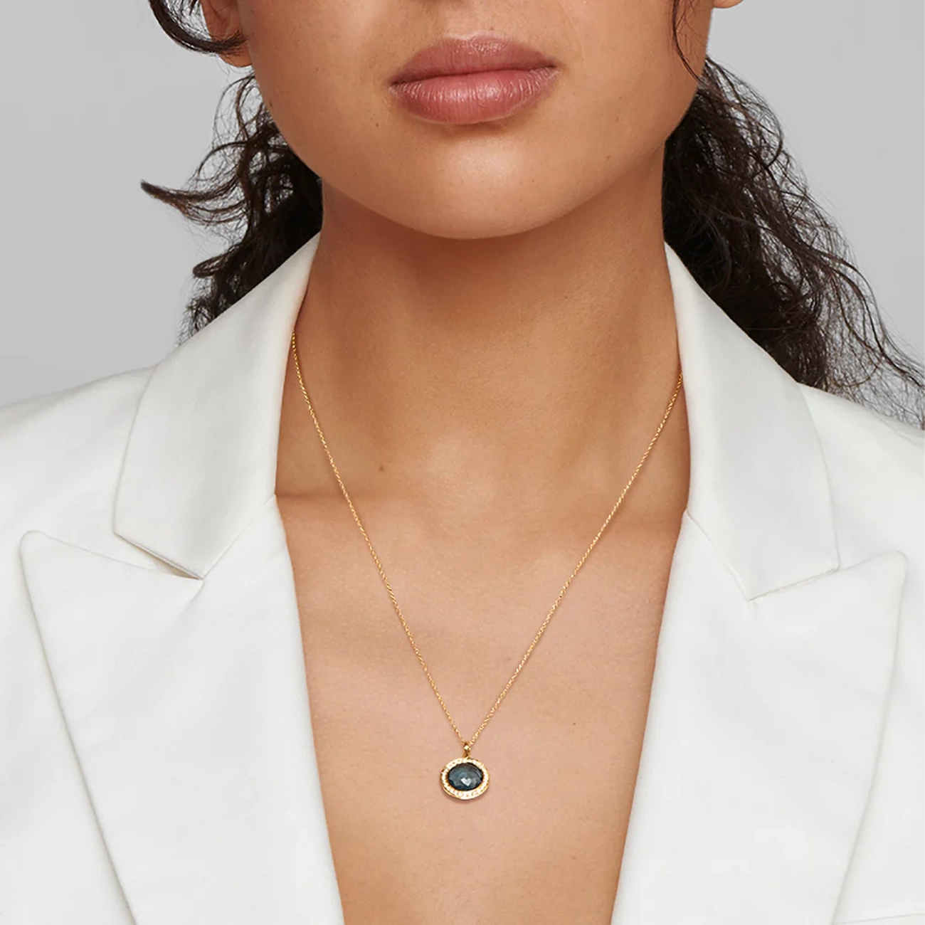 Ippolita Lollipop Diamond Hematite Doublet Mini Pendant Necklace