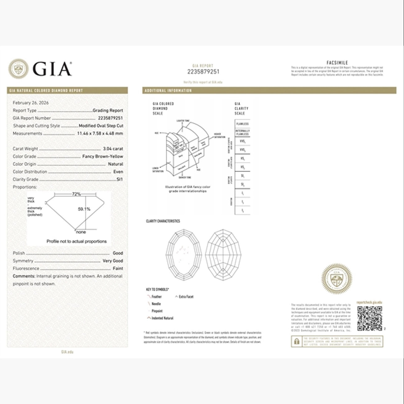 3 Carat Step Cut Oval Cognac Diamond Engagement Ring