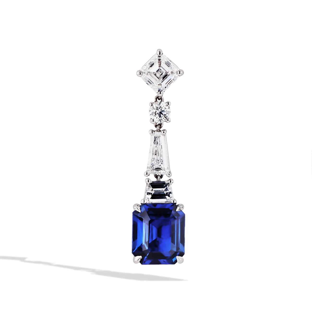 Blue Sapphire and Diamond Drop Earrings