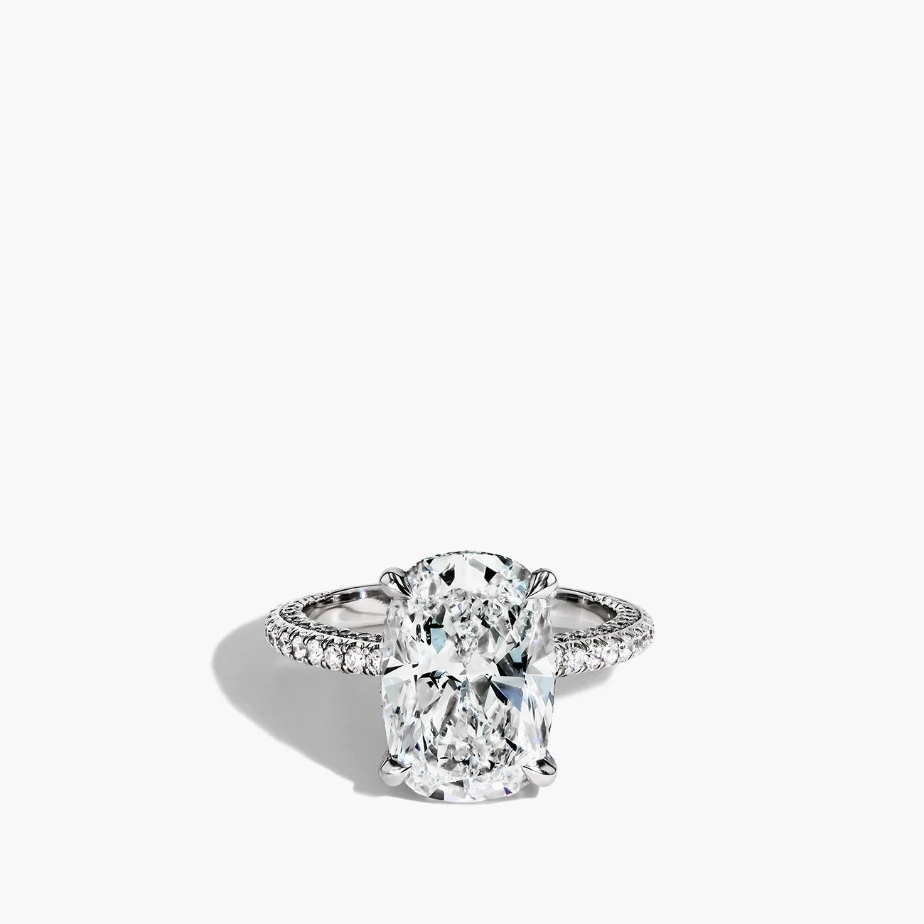 5 Carat Cushion-Cut Micro Pavé Engagement Ring