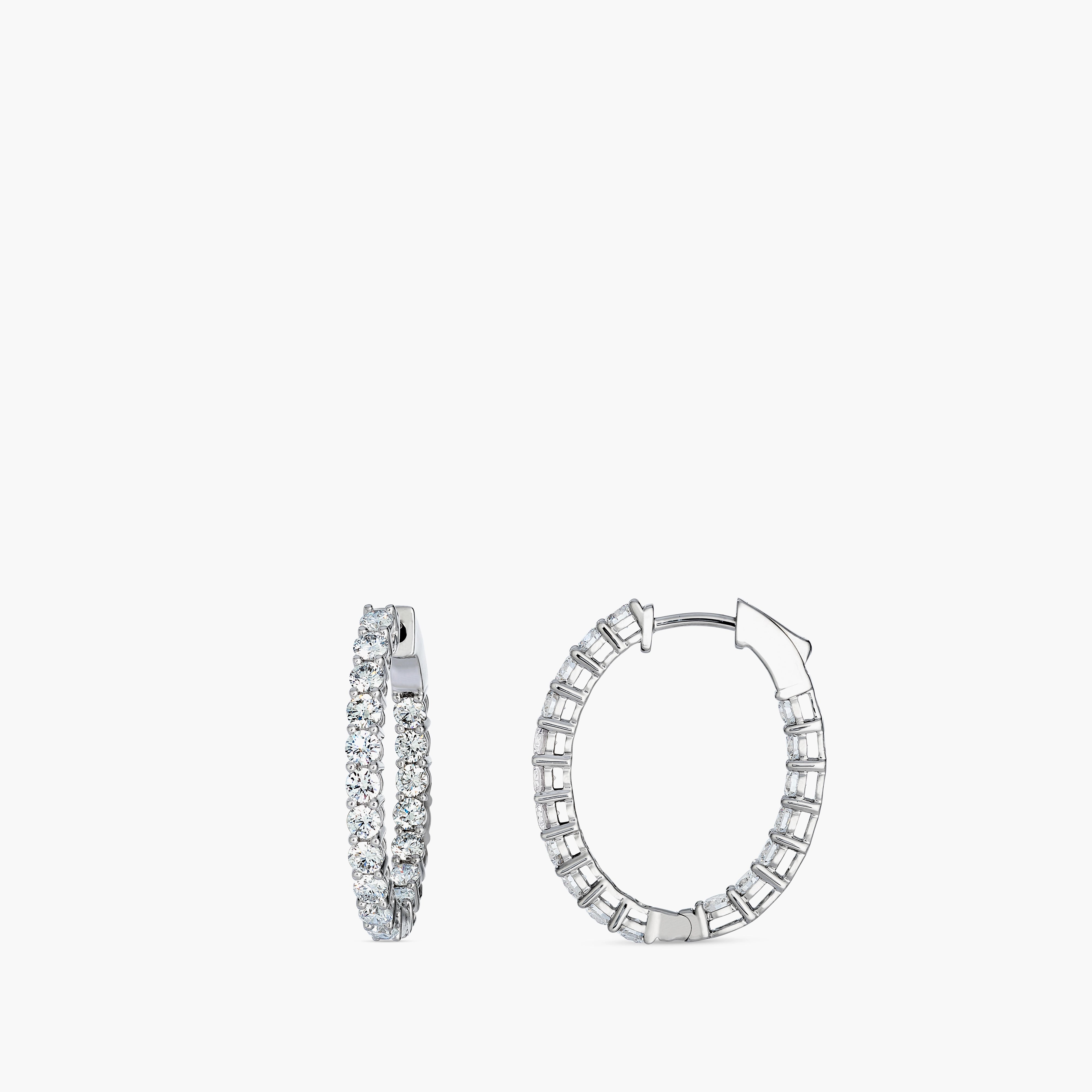 1 Carat Lab Grown Diamond In and Out Hoops