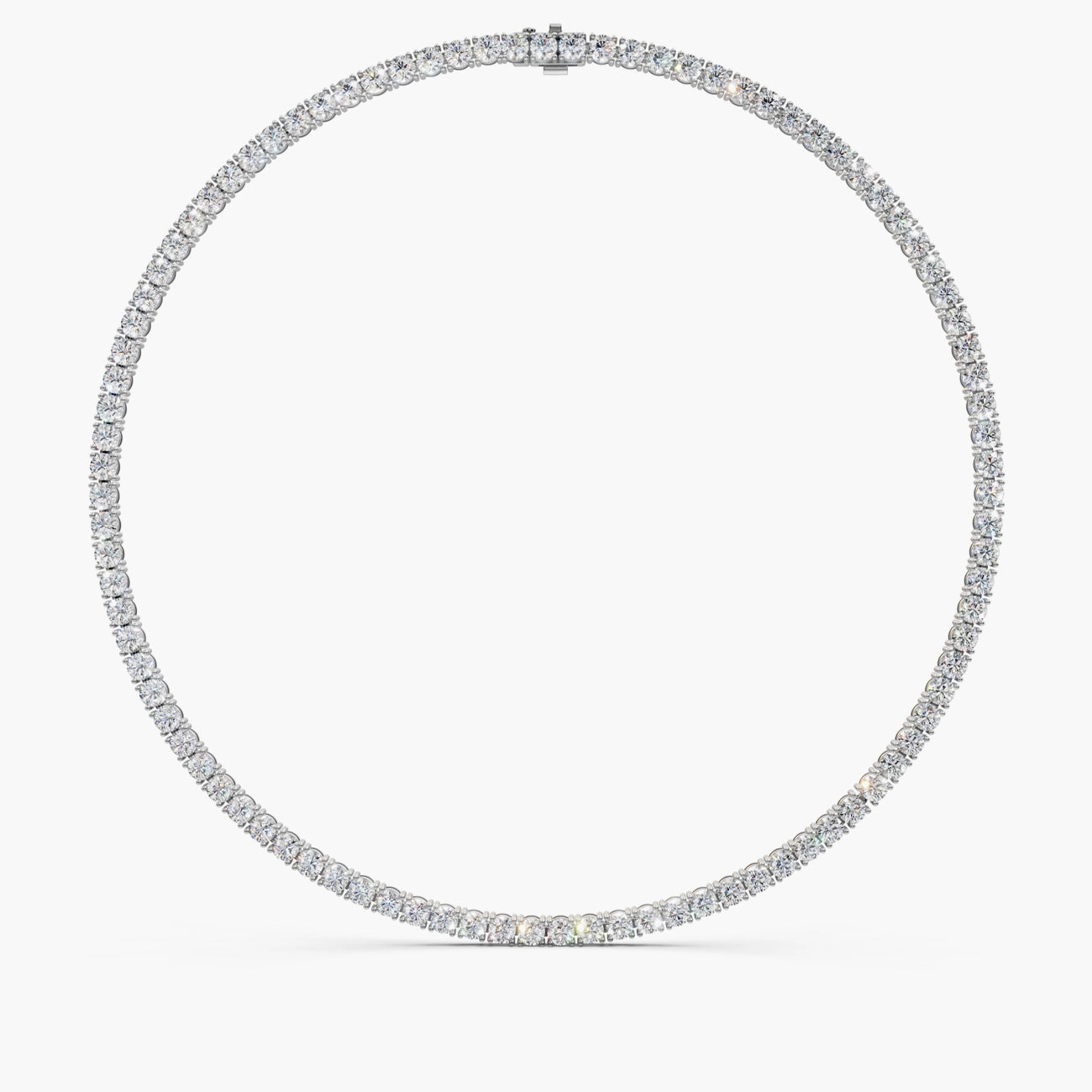 30 Carat Lab Grown Tennis Necklace in White Gold