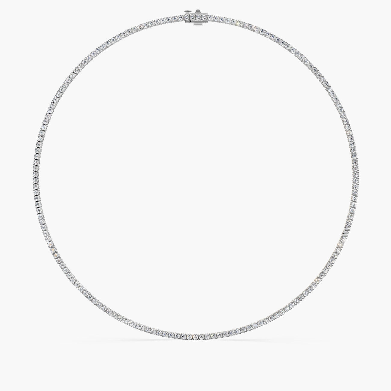 7 Carat Lab Grown Tennis Necklace in White Gold