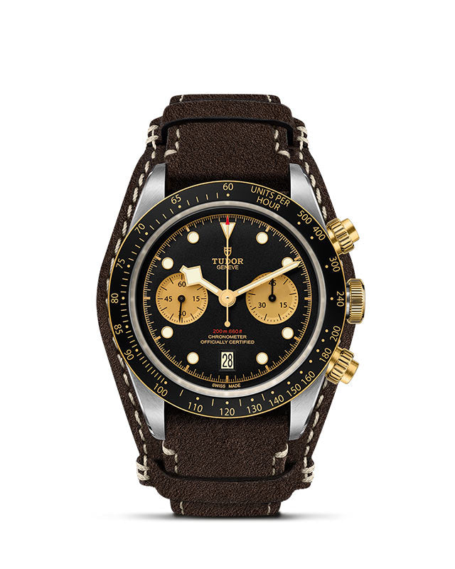 TUDOR Black Bay Chrono S&G with 41mm Steel Case and Brown Leather Strap