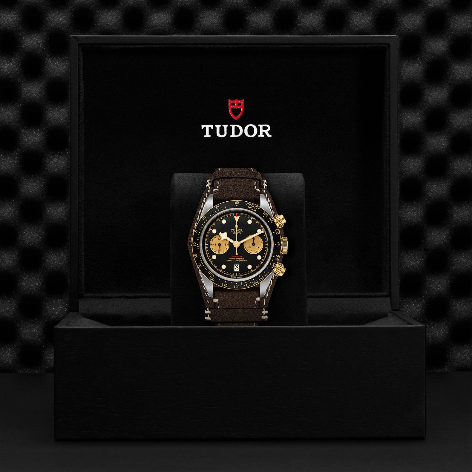 TUDOR Black Bay Chrono S&G with 41mm Steel Case and Brown Leather Strap