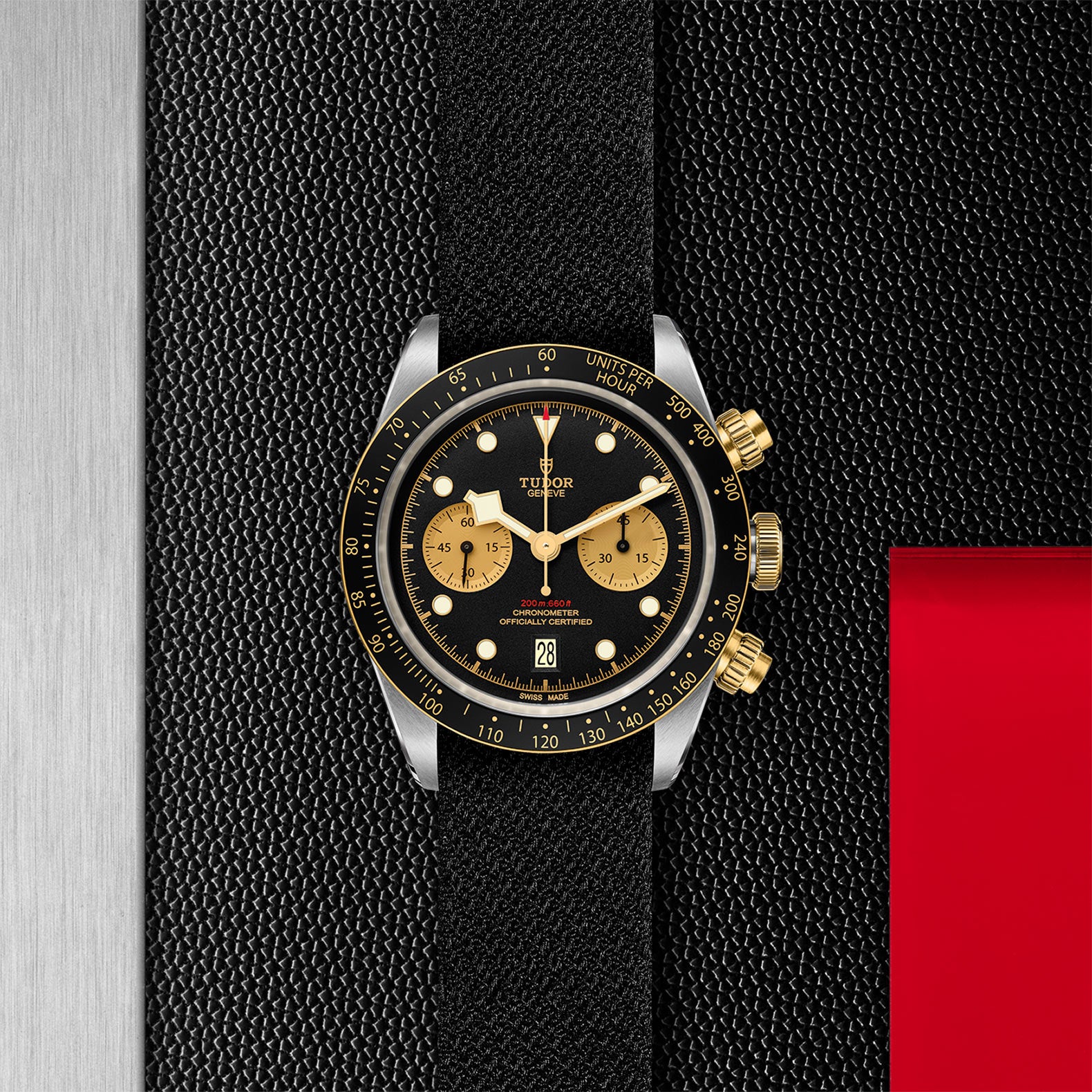 TUDOR Black Bay Chrono S&G with 41mm Steel Case and Black Fabric Strap