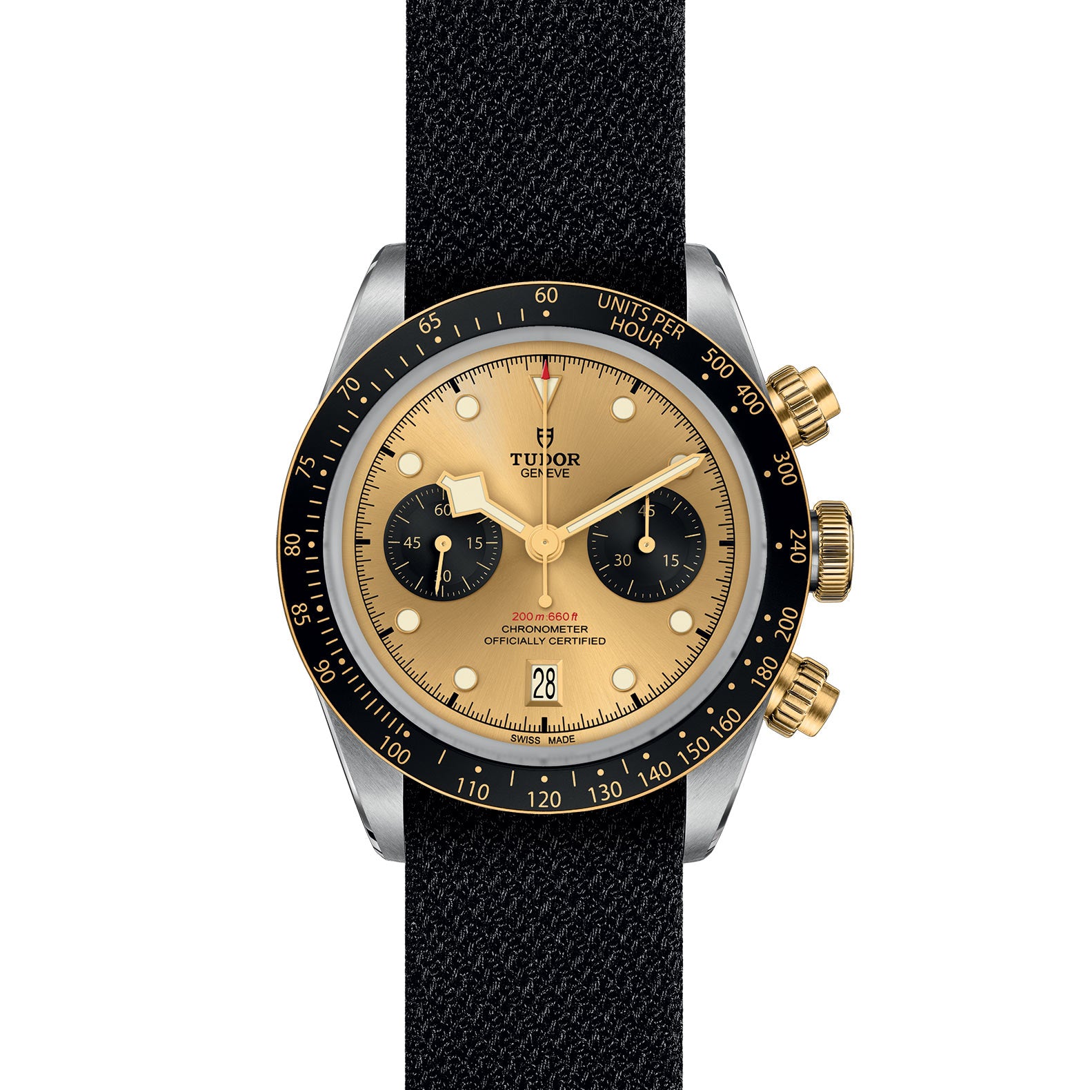 TUDOR Black Bay Chrono S&G with 41mm Steel Case and Black Fabric Strap