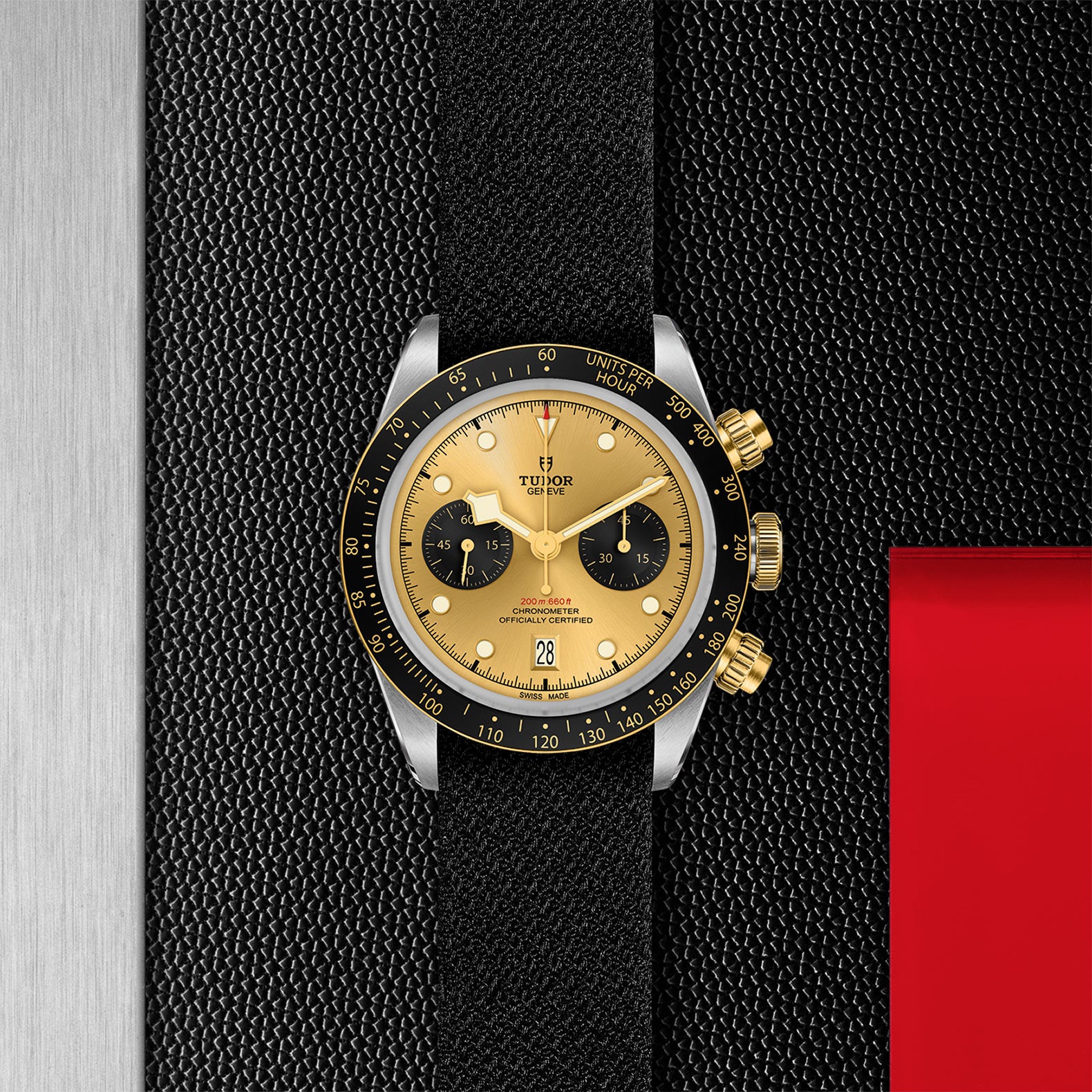TUDOR Black Bay Chrono S&G with 41mm Steel Case and Black Fabric Strap