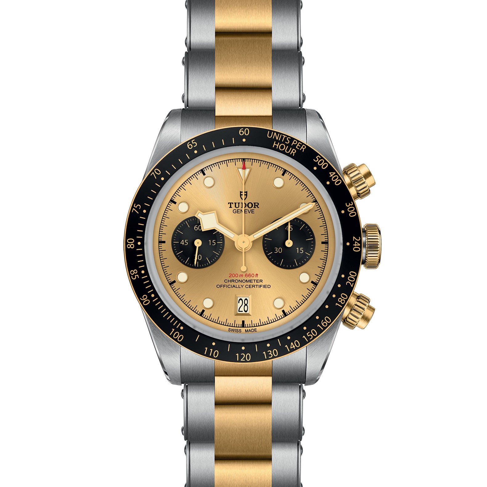 TUDOR Black Bay Chrono S&G with 41mm Steel Case and Steel And Yellow Gold Bracelet