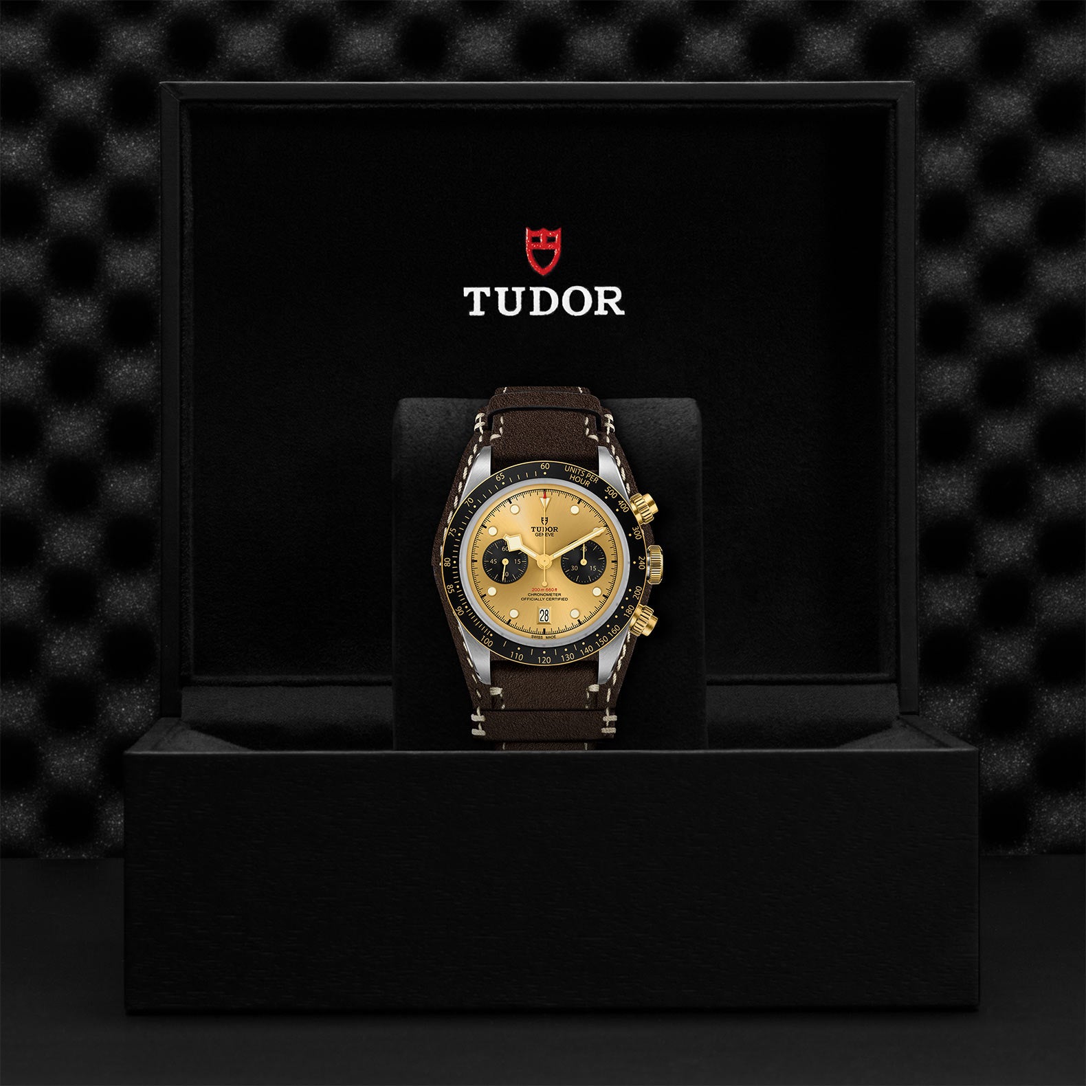 TUDOR Black Bay Chrono S&G with 41mm Steel Case and Brown Leather Strap