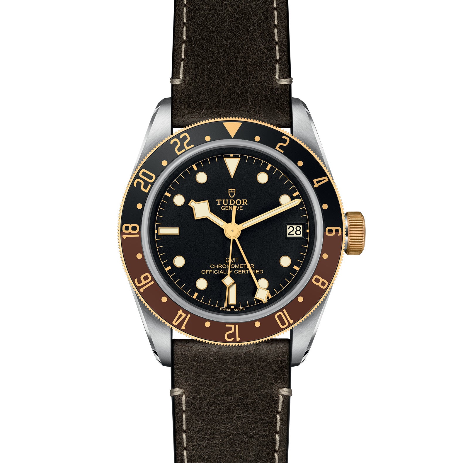 TUDOR Black Bay GMT S&G with 41mm Steel Case and Brown Leather Strap