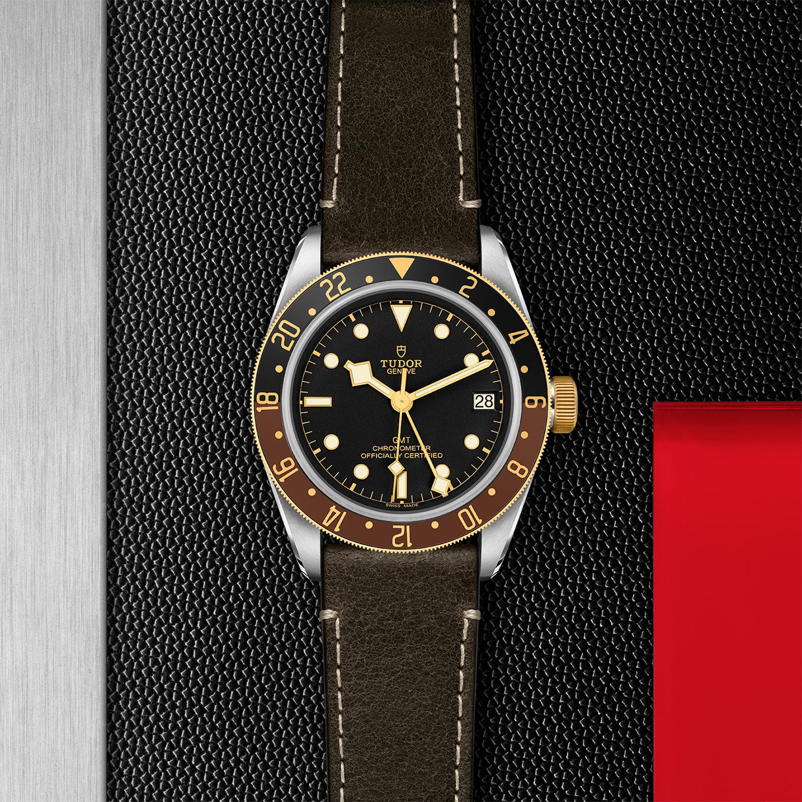 TUDOR Black Bay GMT S&G with 41mm Steel Case and Brown Leather Strap
