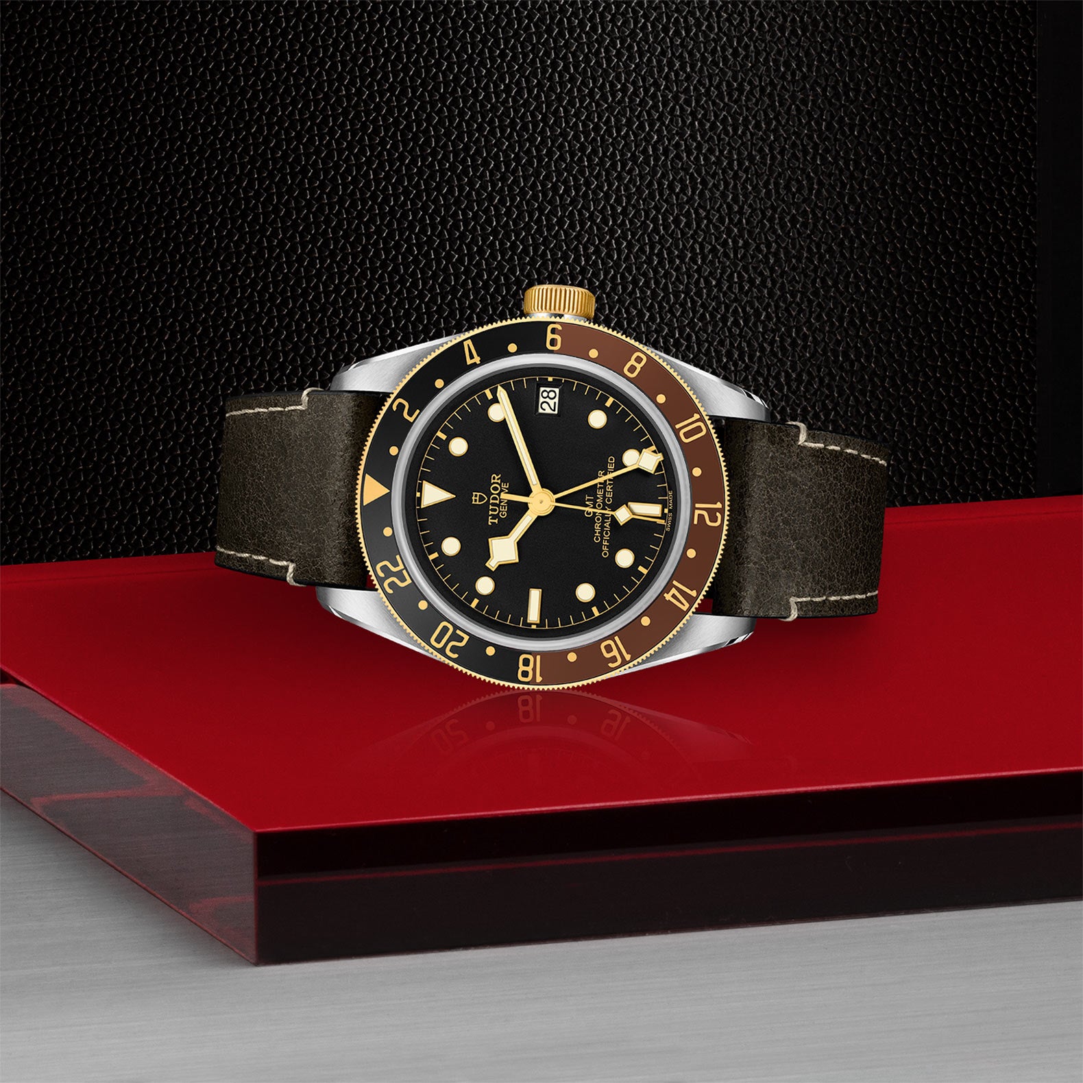 TUDOR Black Bay GMT S&G with 41mm Steel Case and Brown Leather Strap