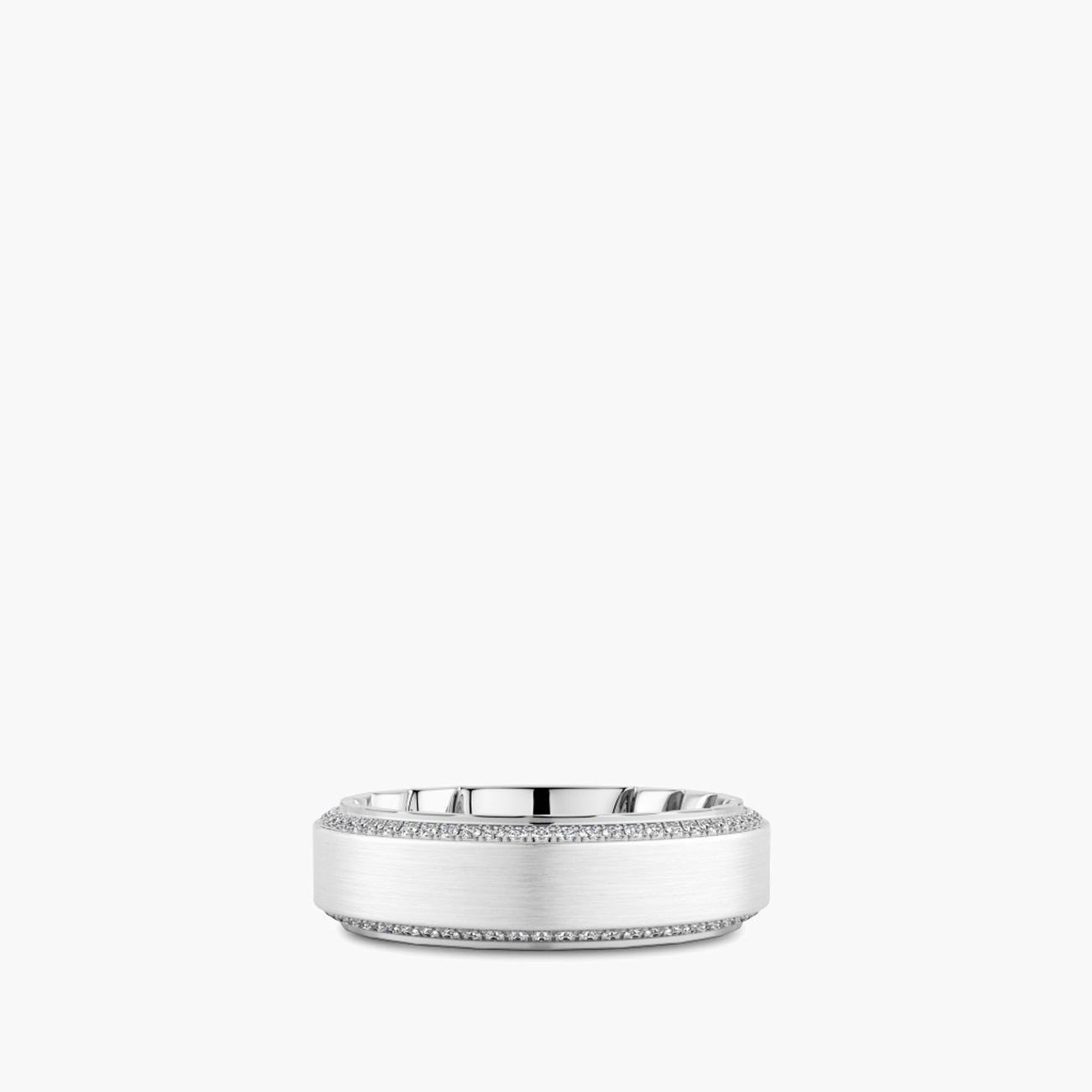 MFIT Men’s Wedding Band by Crown Ring in 14K White-Gold, flat