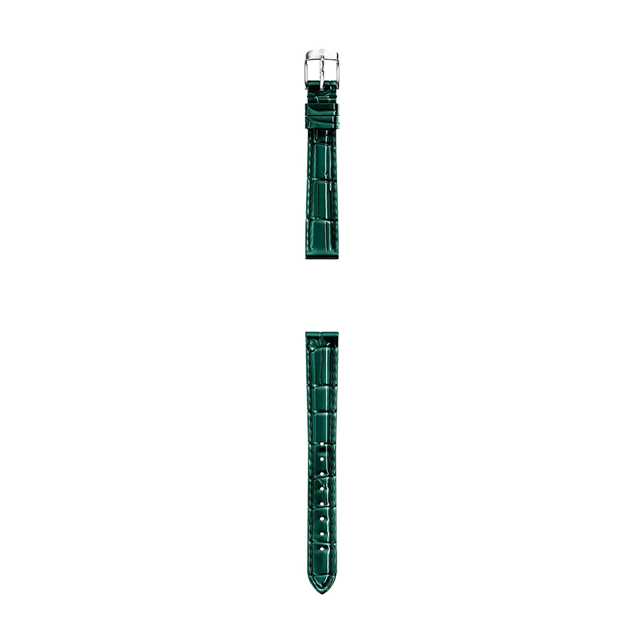 Michele 14mm Glossy Lush Green Crocodile Leather Watch Strap