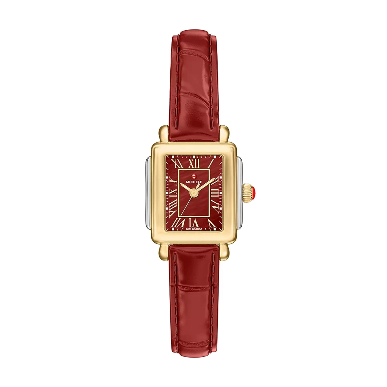 Michele Deco Madison Mini Ruby Red Mother-of-Pearl Watch