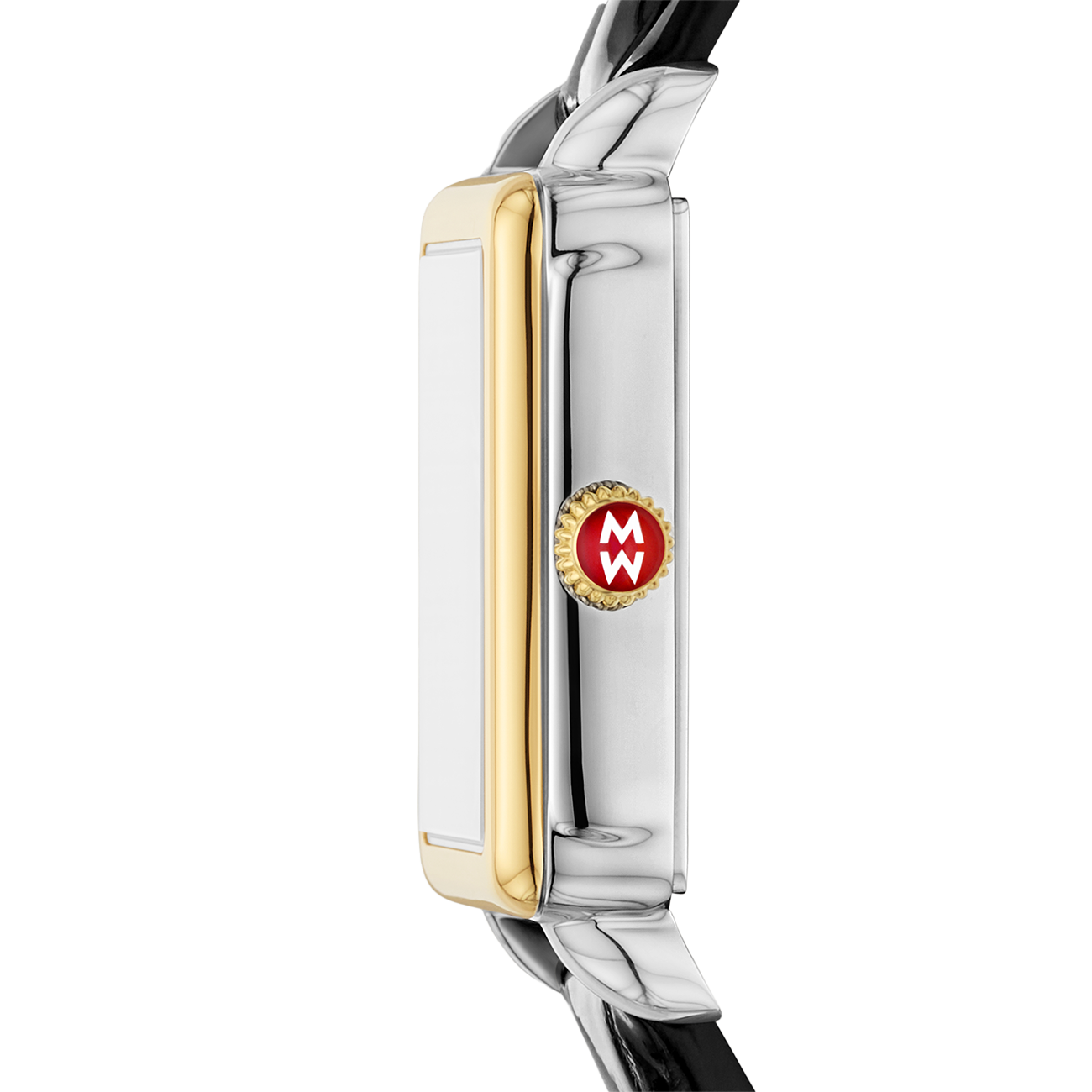 Michele Deco Park Black Dial Two-Tone Gold-Plated Watch