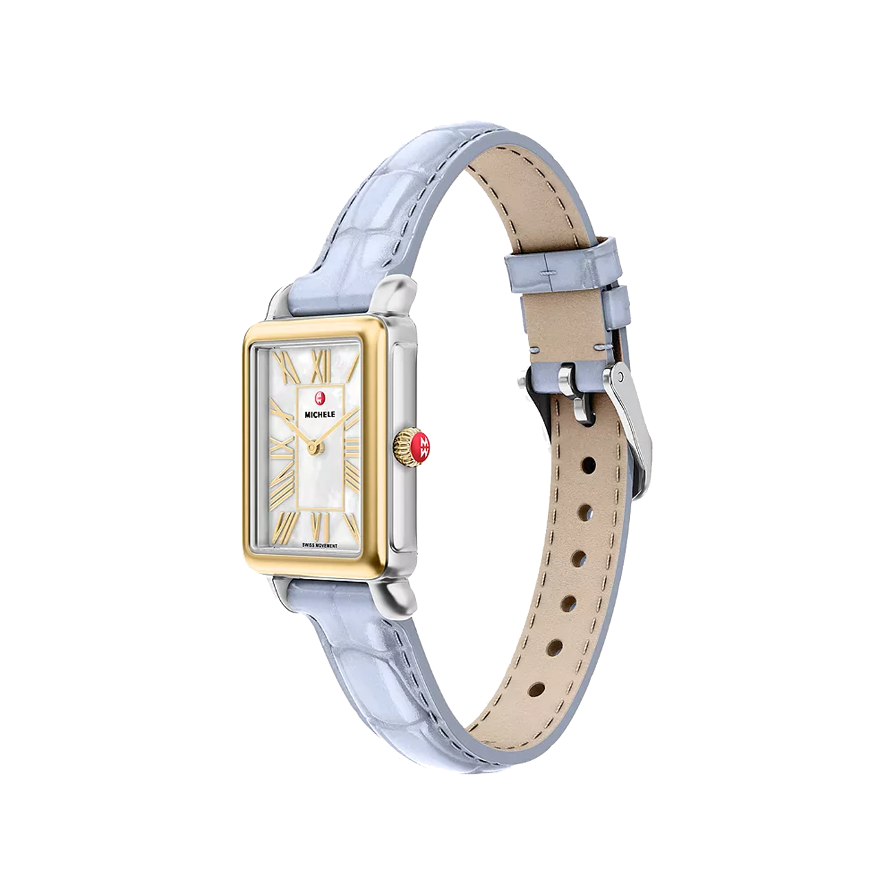 Michele Deco Park Mother-of-Pearl Dial on Light Blue Strap