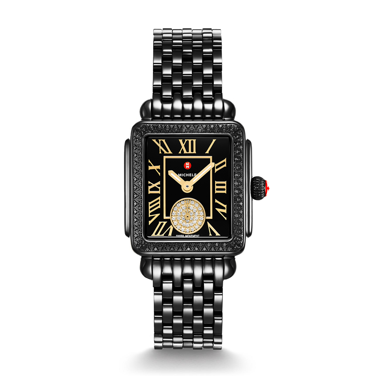 Michele Deco Madison Mid Black Diamond Watch