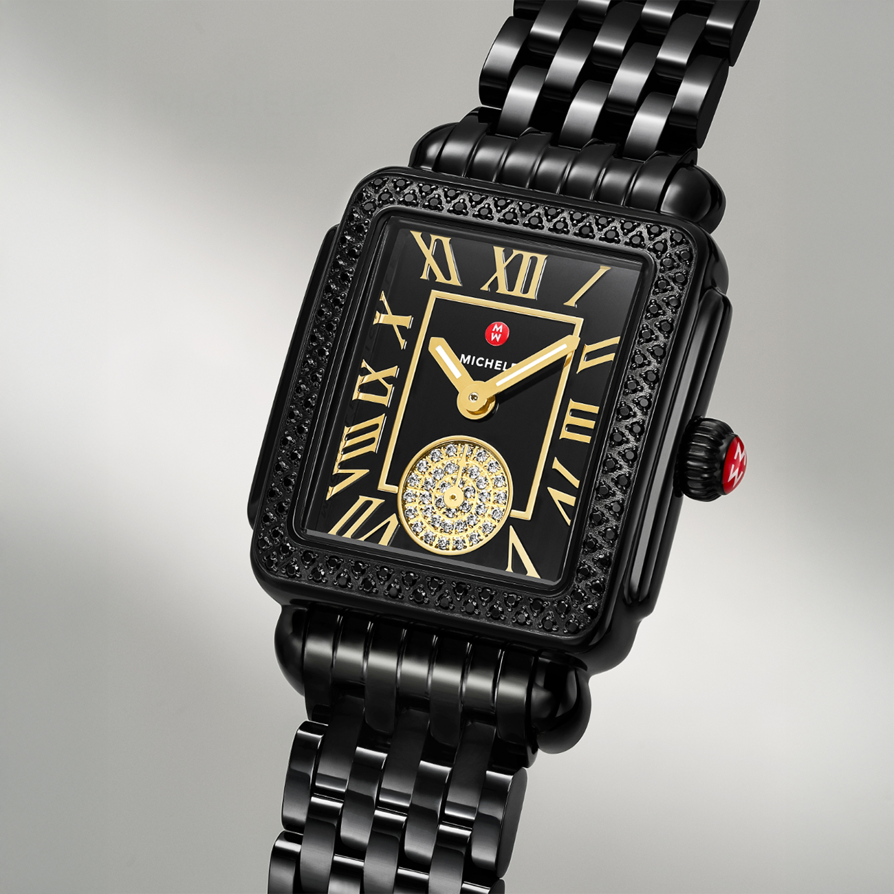 Michele Deco Madison Mid Black Diamond Watch