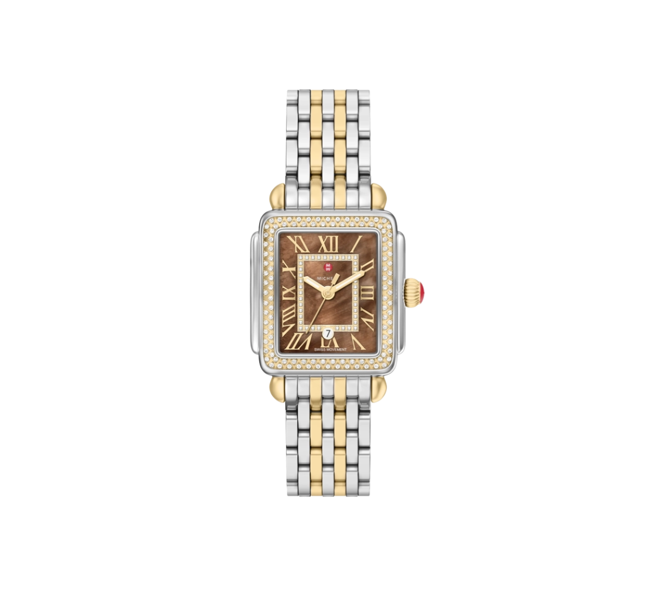 Michele Deco Madison Mid Diamond Two-Tone Chocolate Watch