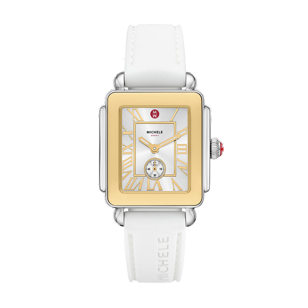 Michele Deco Sport Mid on White Silicone Strap