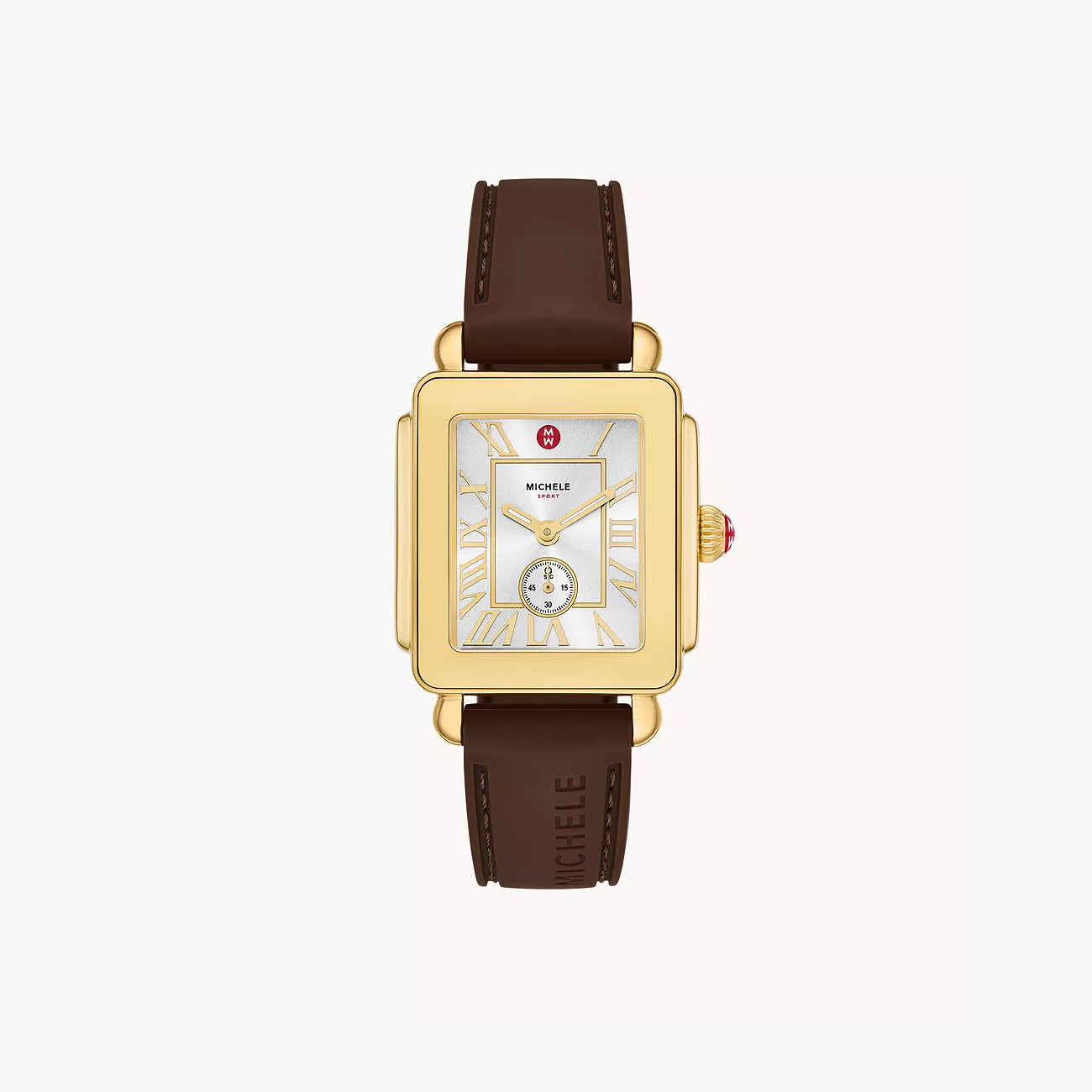 Michele Deco Sport Mid on Brown Silicone Strap