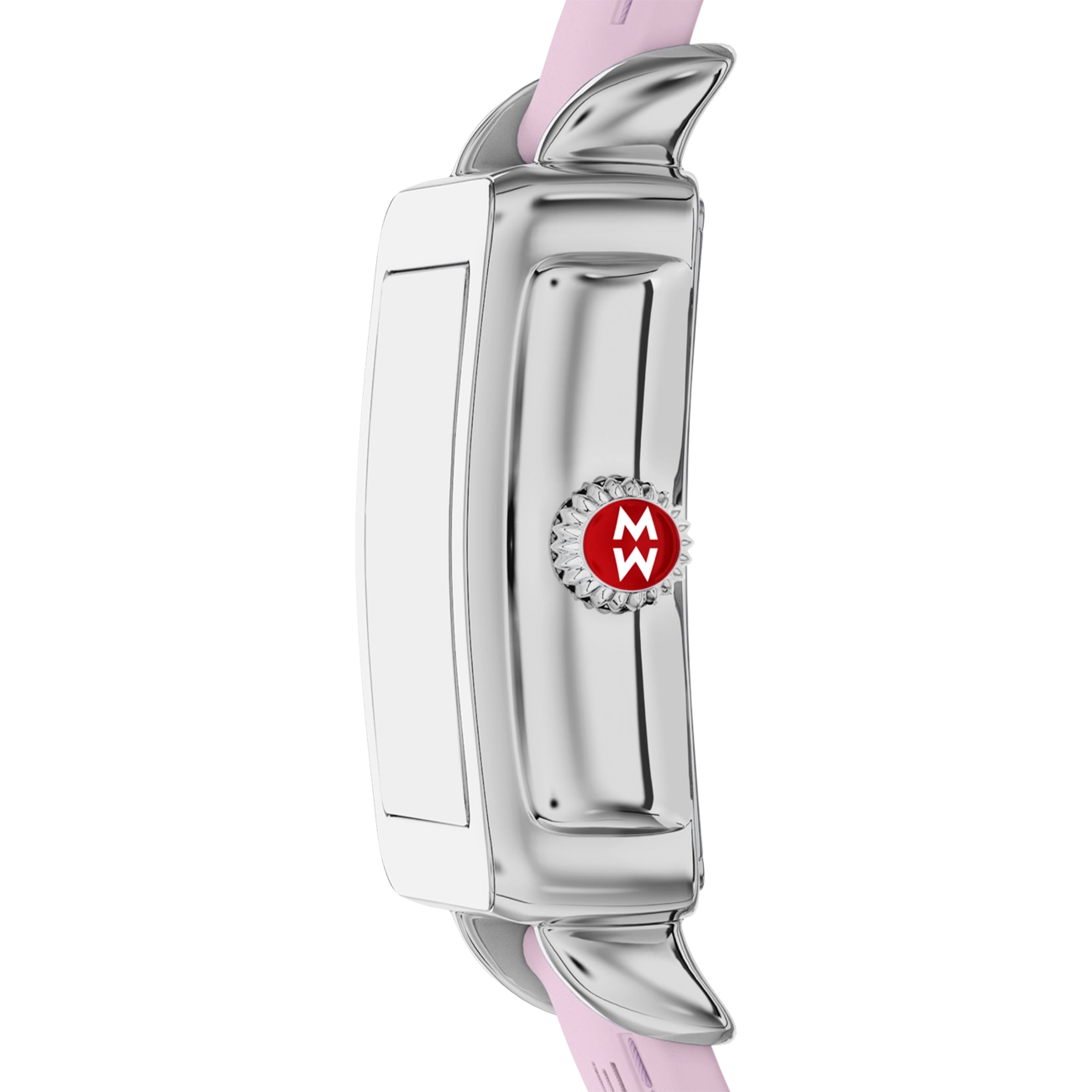 Michele Deco Sport Mid Stainless Pink Silicone Watch