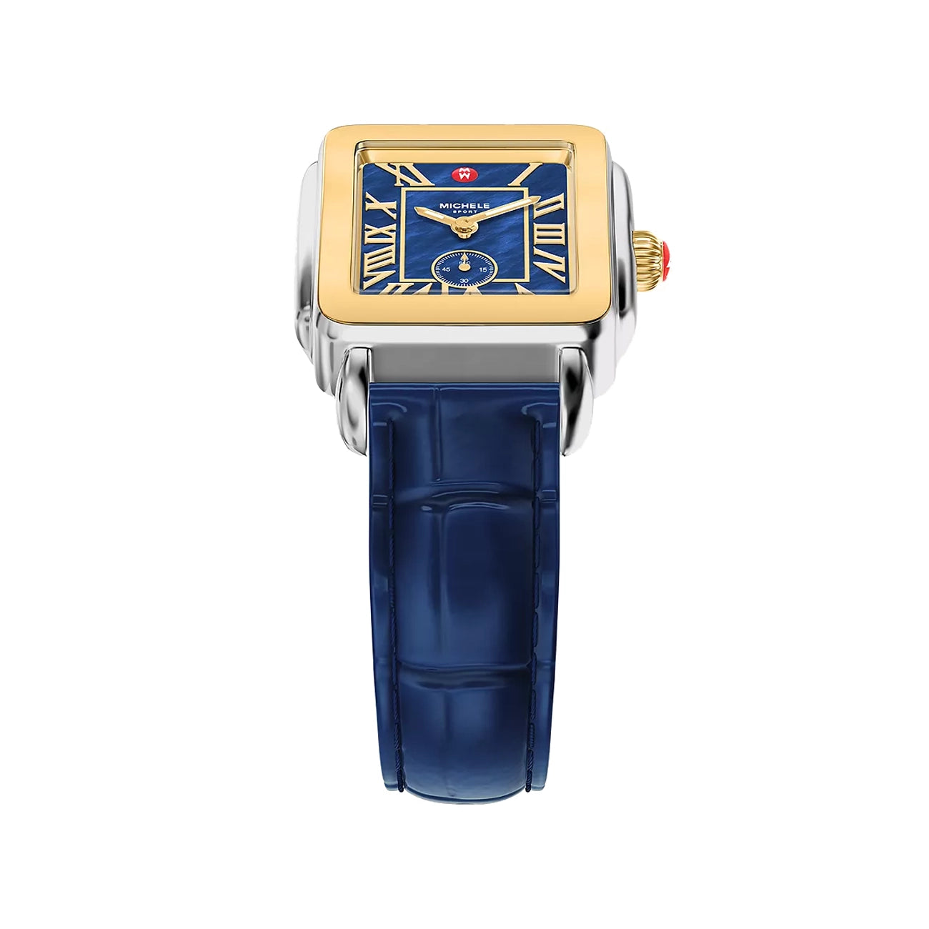 Michele Deco Sport Mid Navy Leather Watch