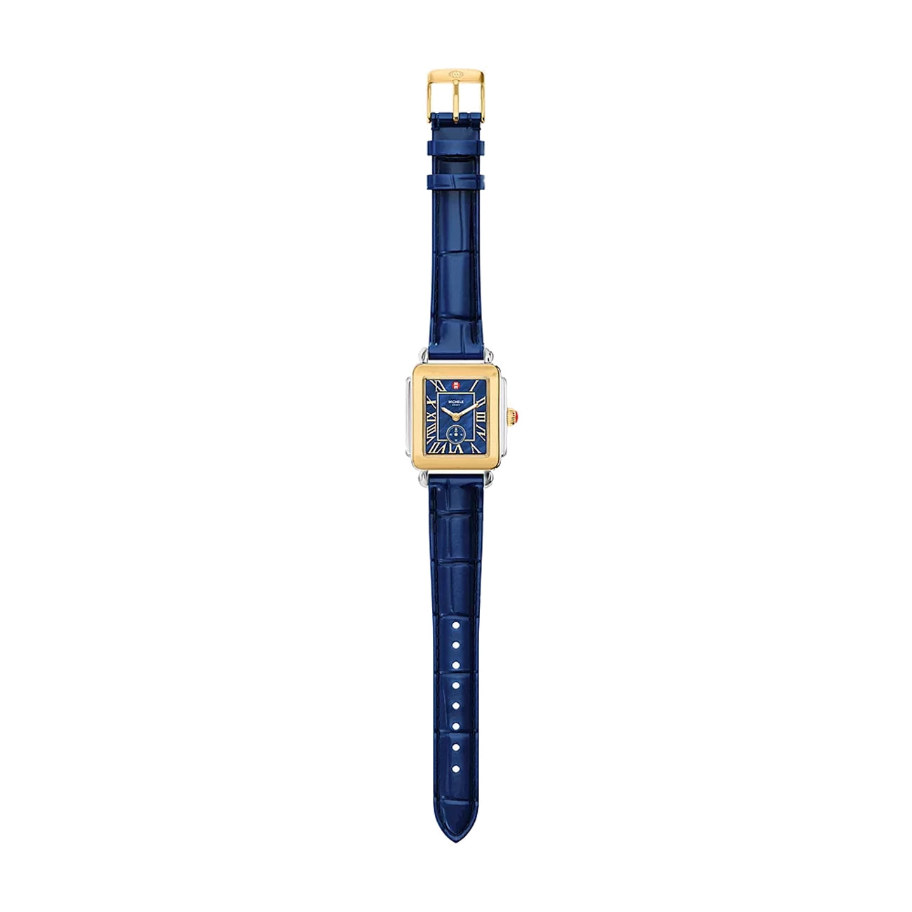 Michele Deco Sport Mid Navy Leather Watch