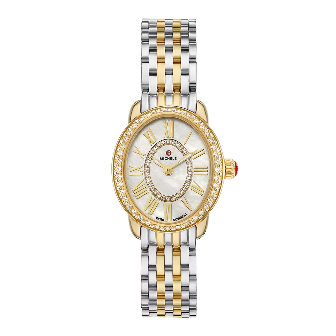 Michele Serein Mid Oval Petite Two-Tone Watch