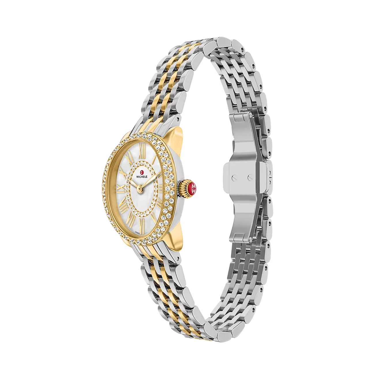 Michele Serein Mid Oval Petite Two-Tone Watch