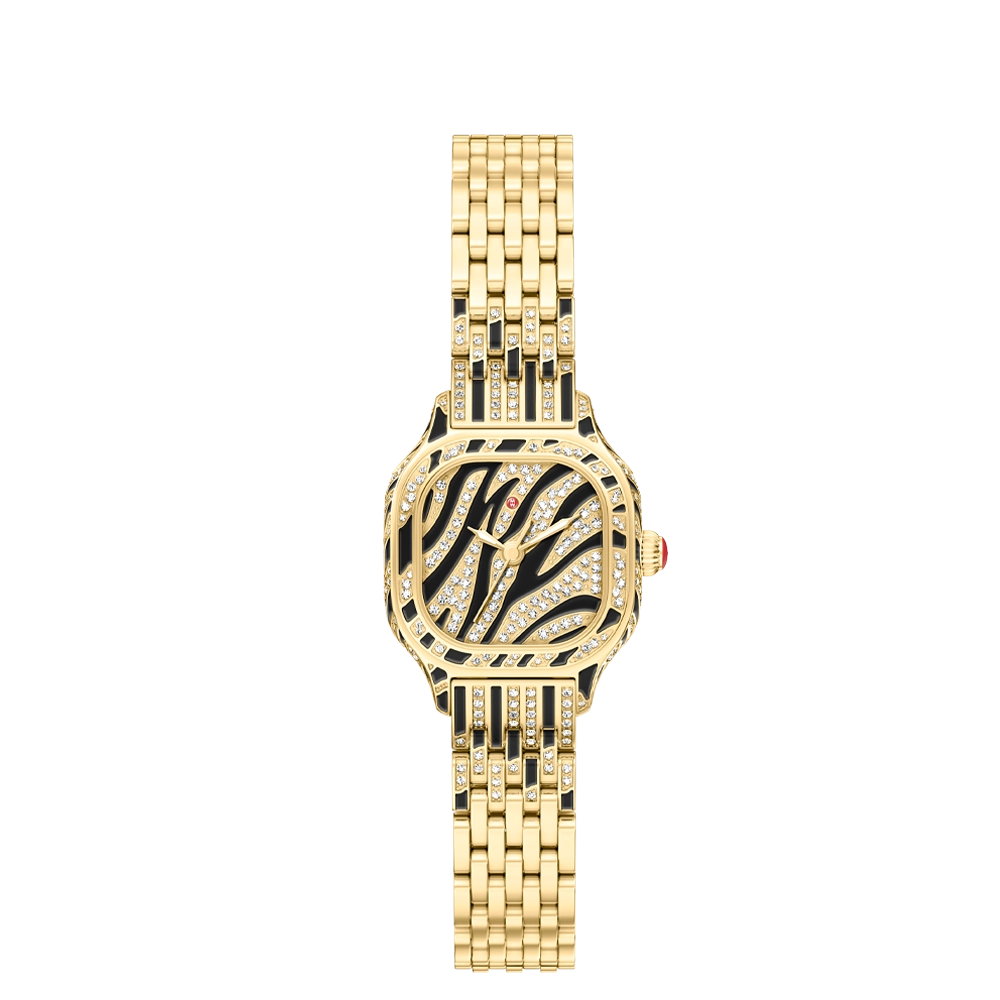 Michele Meggie Mini Diamond Gold Zebra Watch