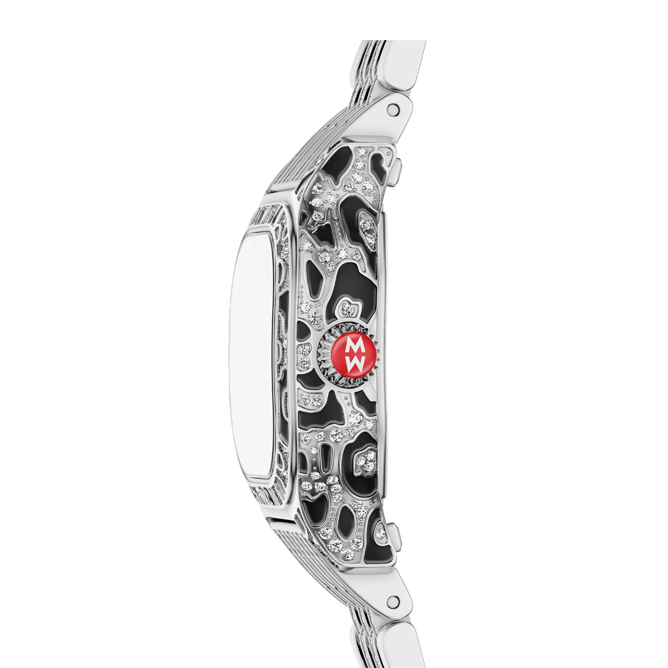 Michele Meggie Mini Diamond Leopard Print Watch