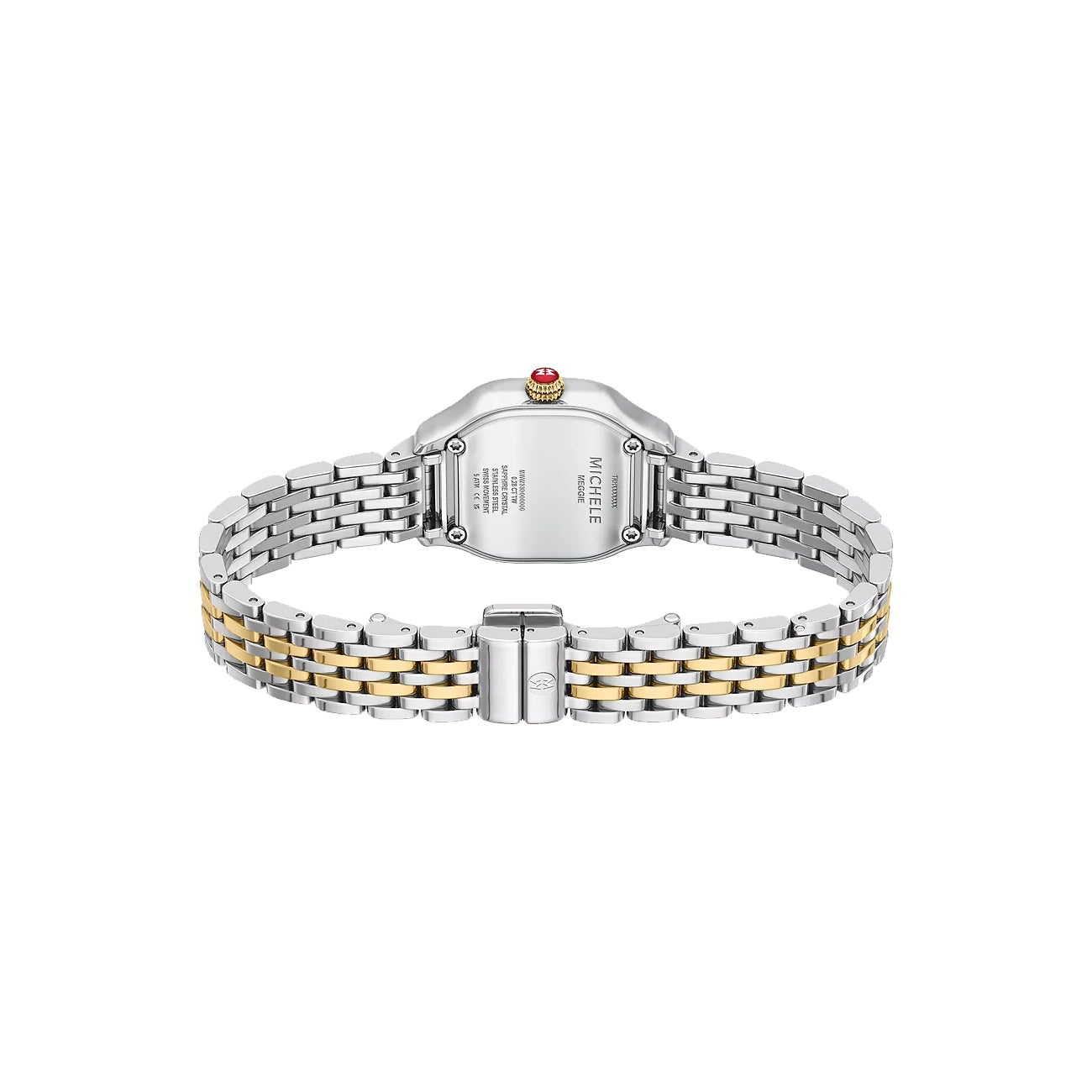 Michele Meggie Mini Black Dial Diamond Two-Tone Watch