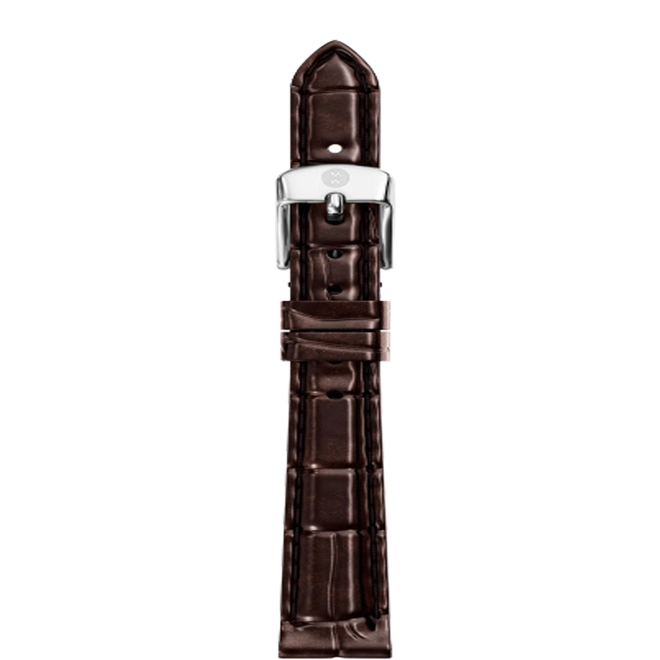 Michele 12mm Glossy Brown Crocodile Watch Strap
