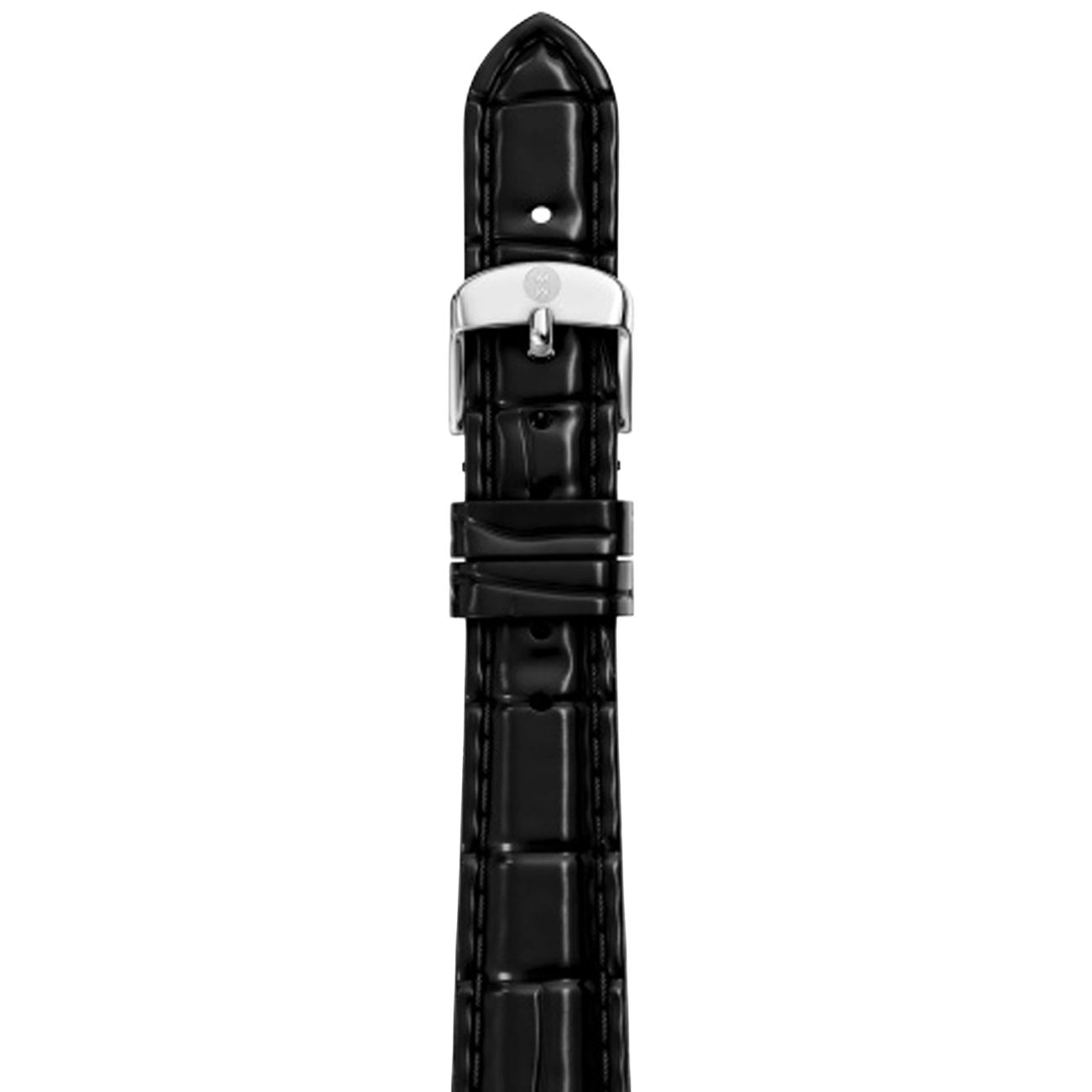 Michele 14mm Glossy Black Crocodile Watch Strap