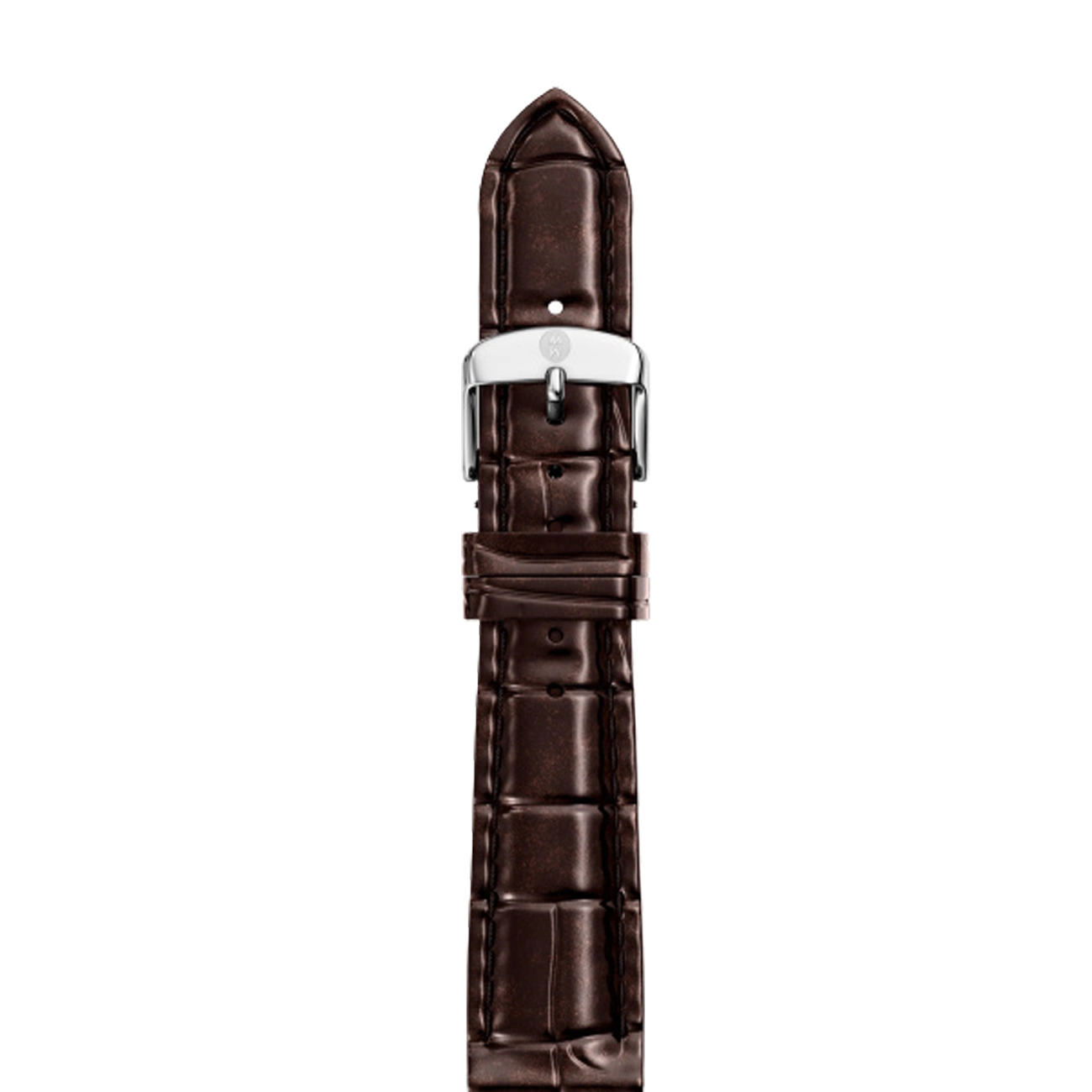 Michele 18mm Glossy Brown Crocodile Watch Strap